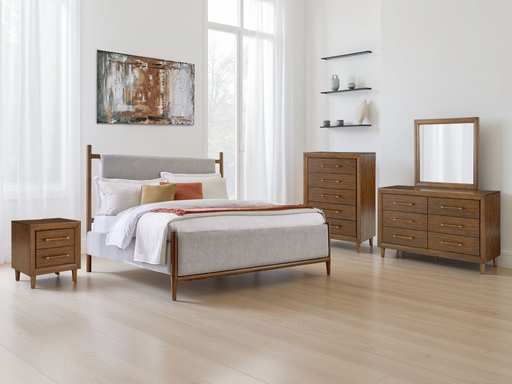 Ashley Furniture Lyncott - Queen Upholstered Panel Bed - Brown - Image 6