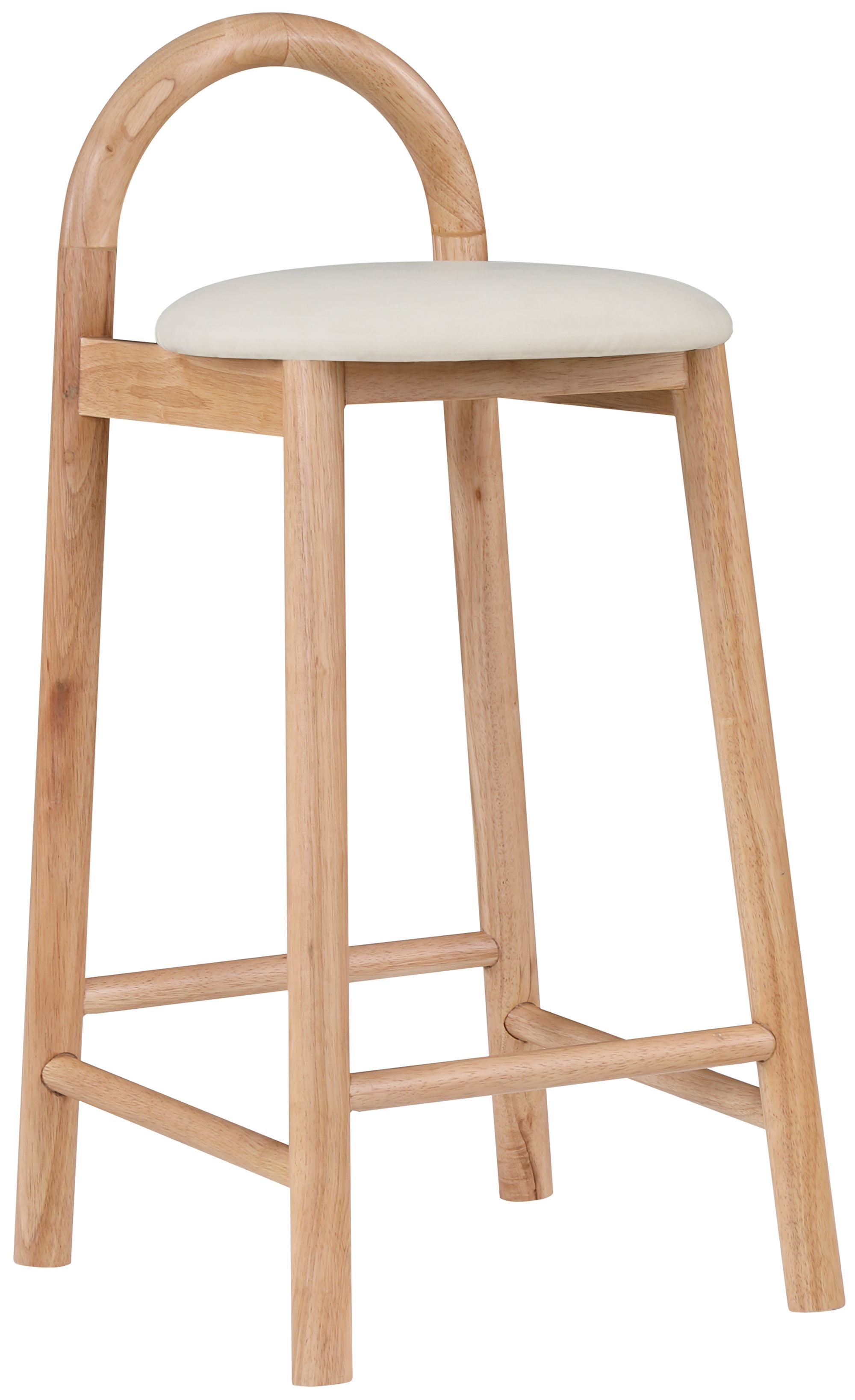Calvin - Stool With Natural Base - Cream
