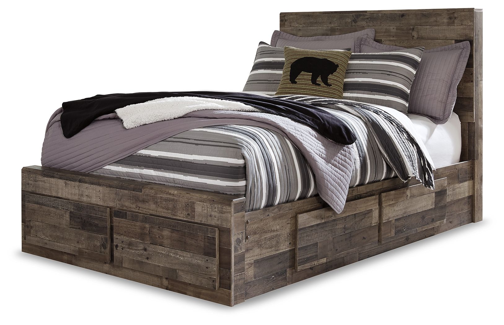 Full Panel Bed With 6 Storage Drawers