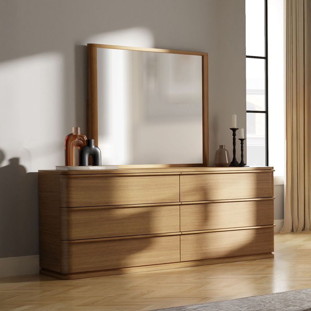 Zoey - Mirror - Oak, light brown, view 6
