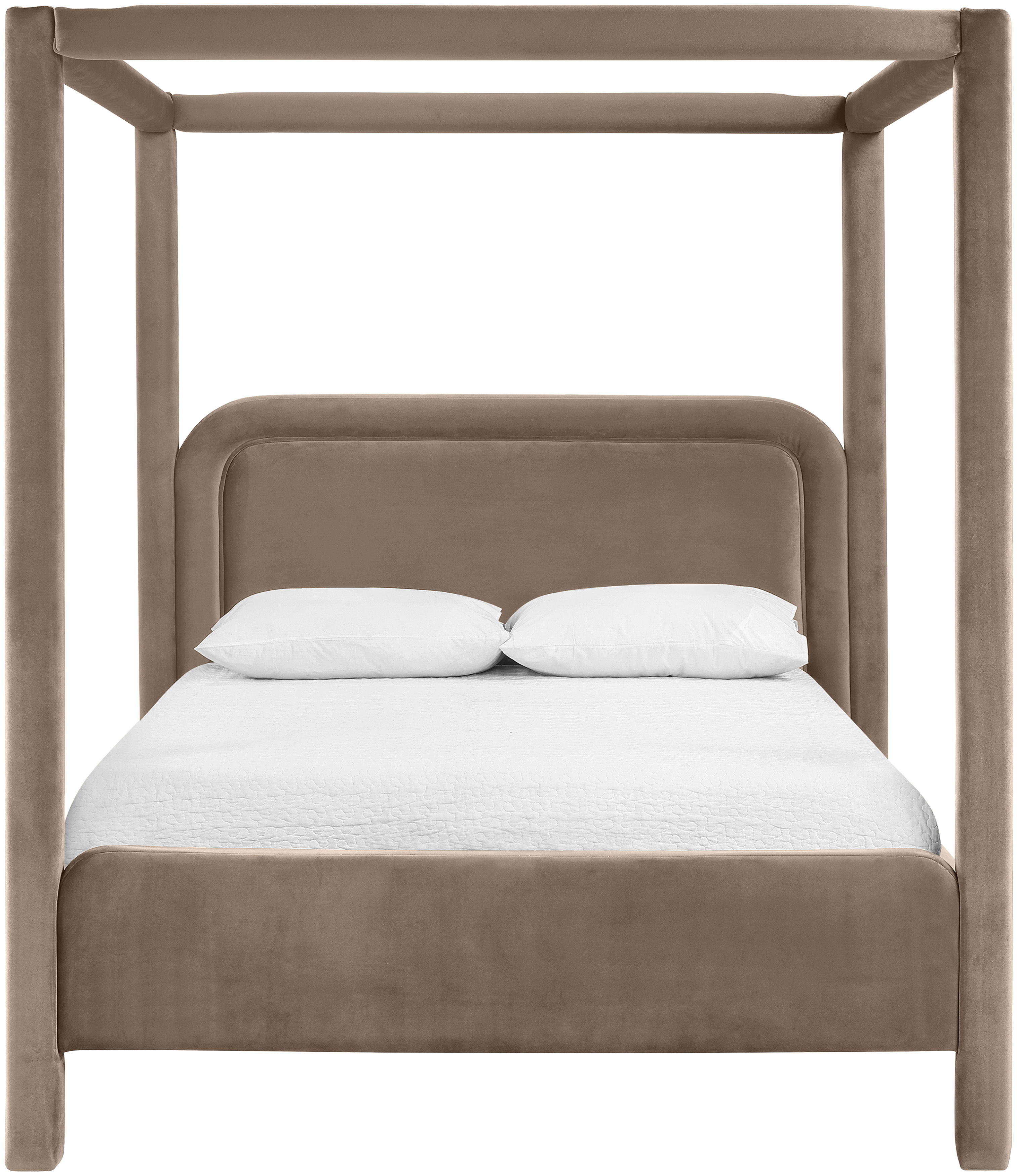Salina - Velvet Upholstered Full Bed - Taupe