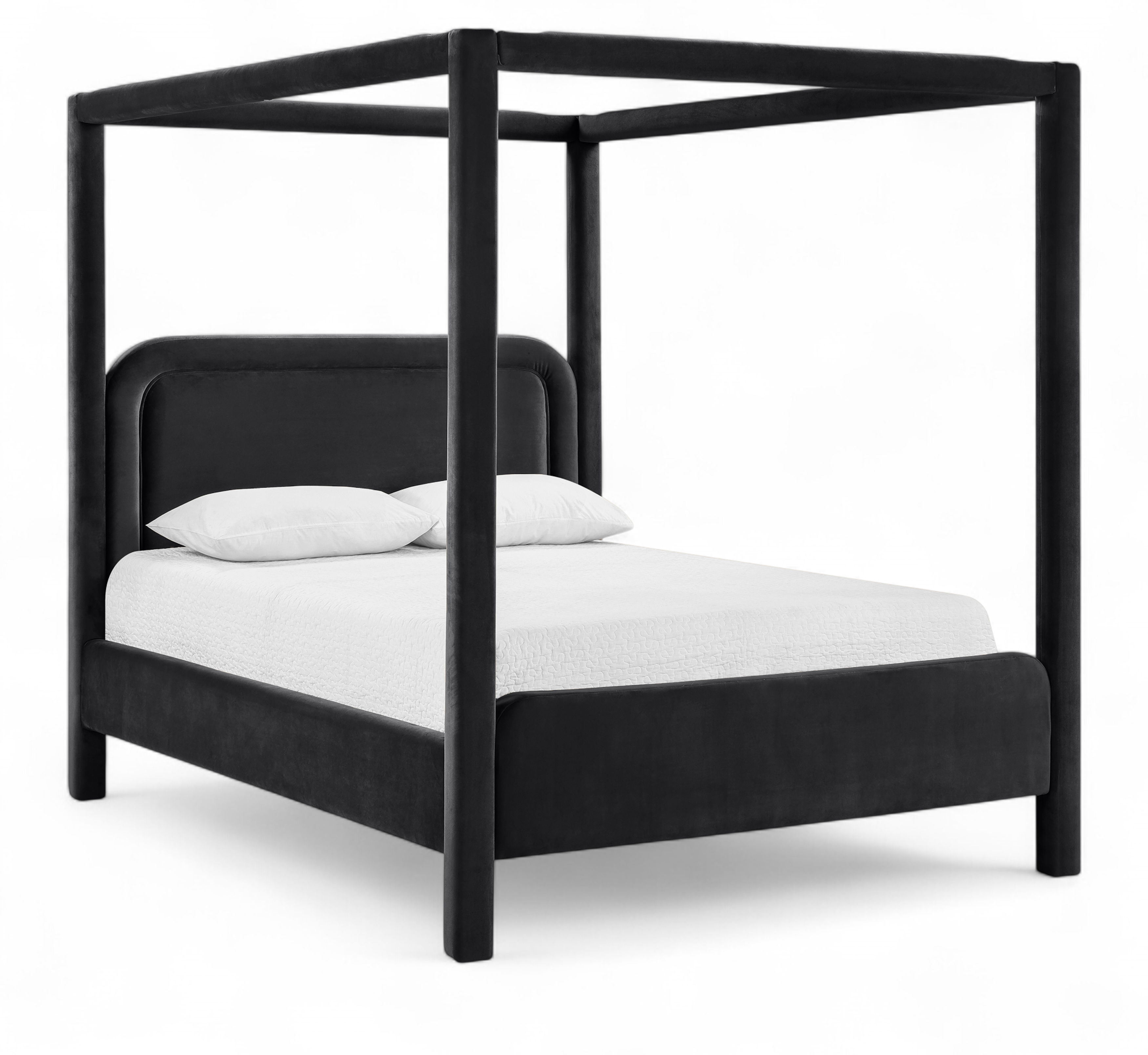 Salina - Velvet Upholstered Queen Bed - Black