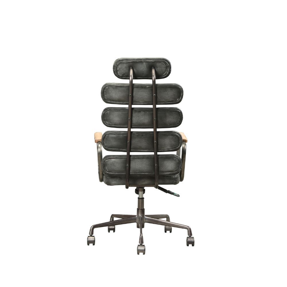 Calan - Office Chair - Vintage Black Top Grain Leather, black, view 7