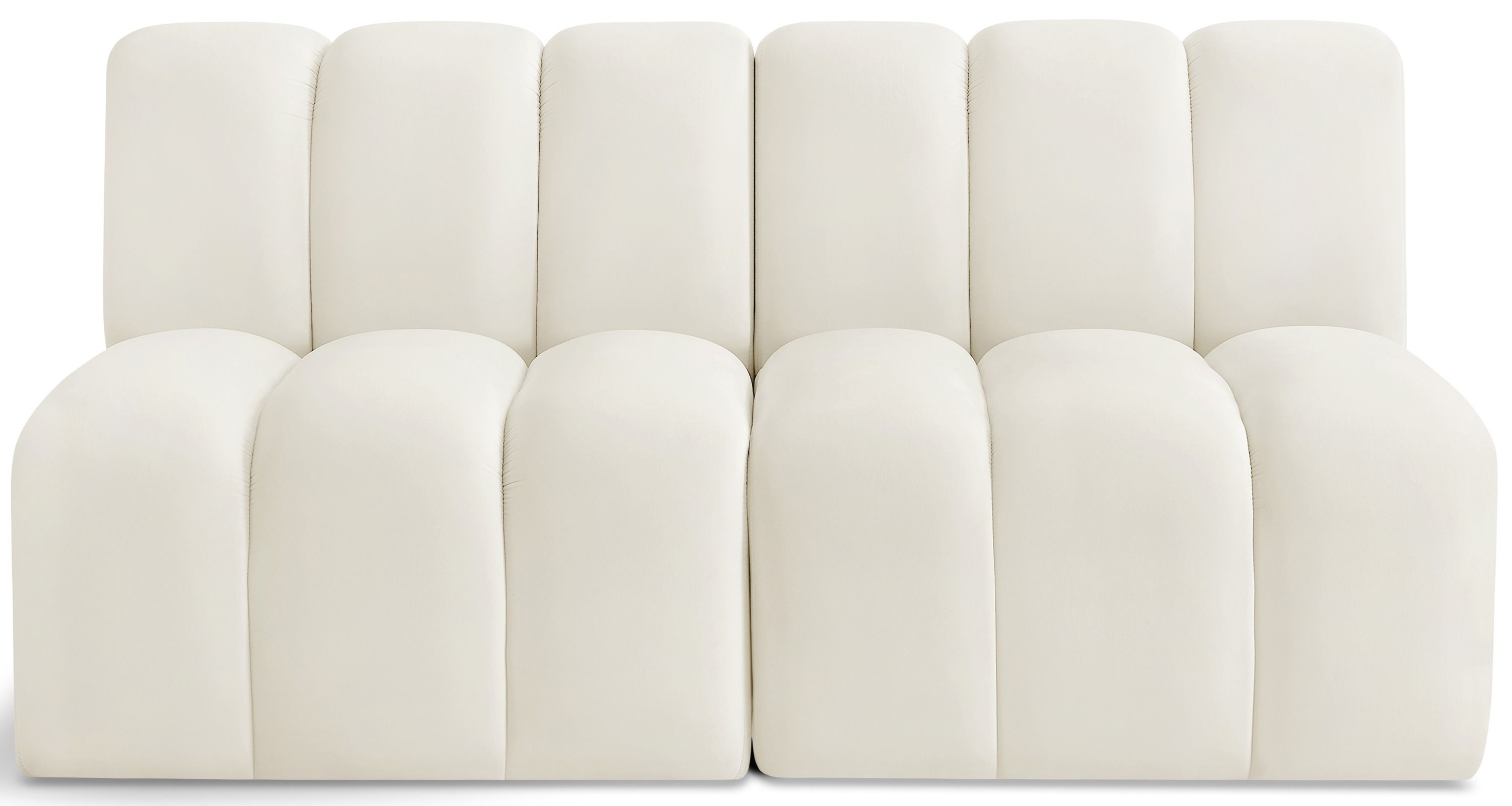 Arc - Velvet 2 Seats Modular Sofa - White