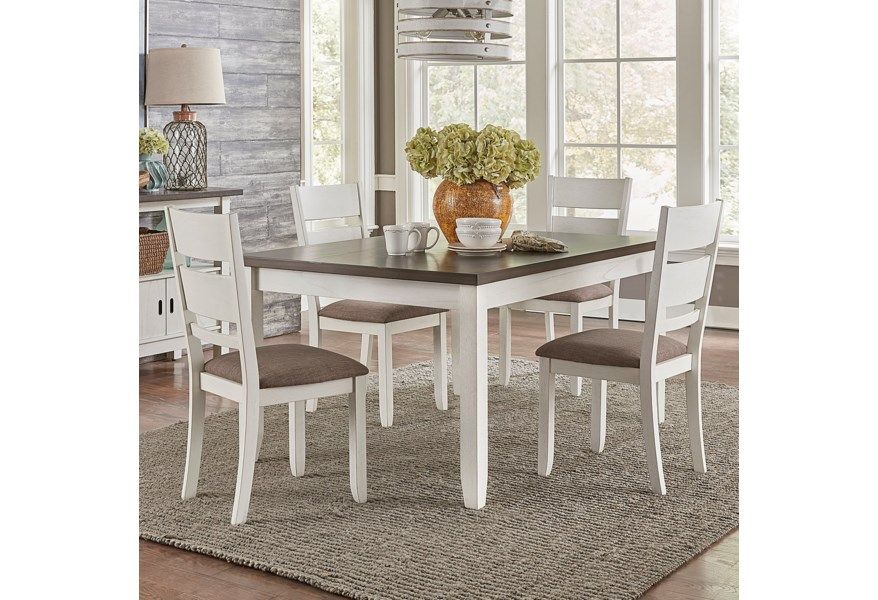 Liberty Furniture Brook Bay - 6 Piece Leg Table Set - White