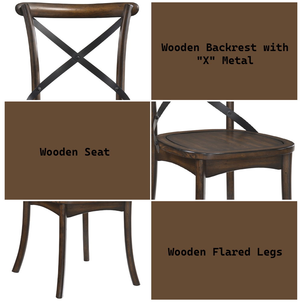 Kaelyn - Side Chair (Set of 2) - Dark Oak & Black Metal, black, view 8