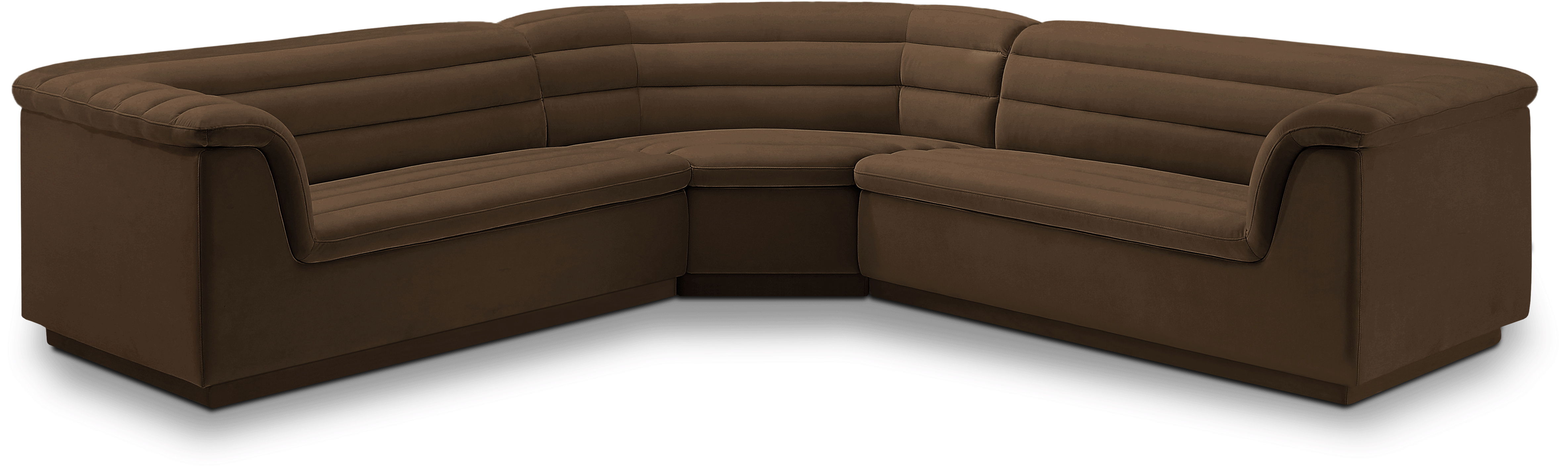 Cascade - Velvet Modular Sectional - Brown