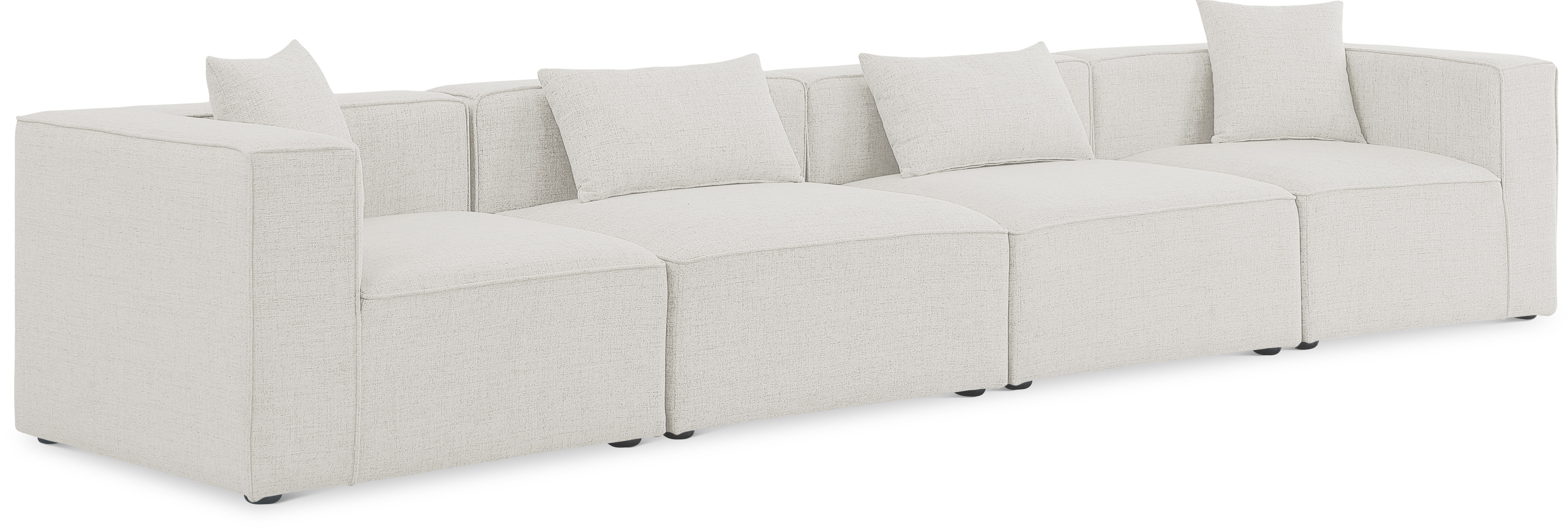 Cube - Linen Modular 4 Seat Sofa - Cream