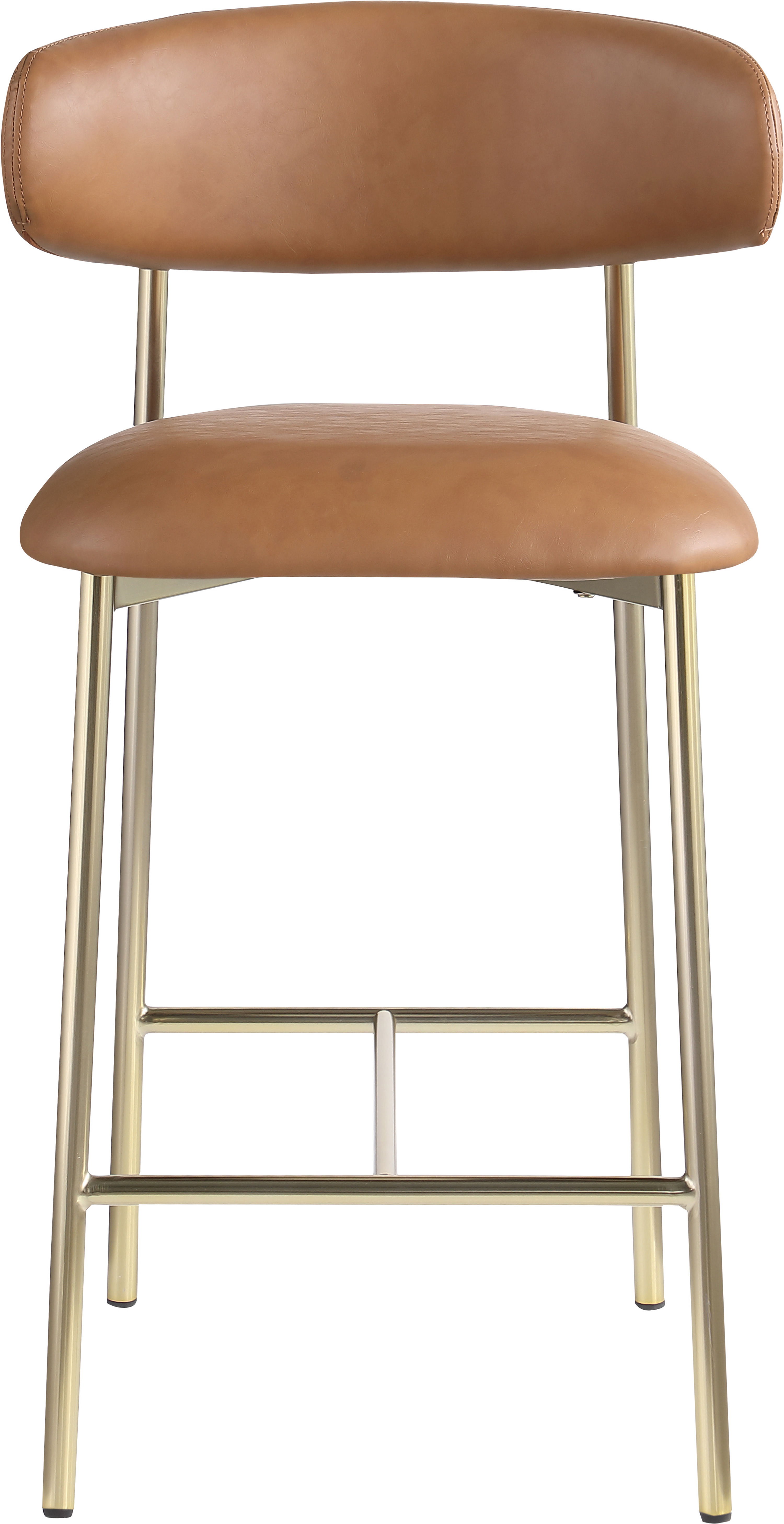 Lupita - Faux Leather Counter Stool (Set of 2) - Cognac