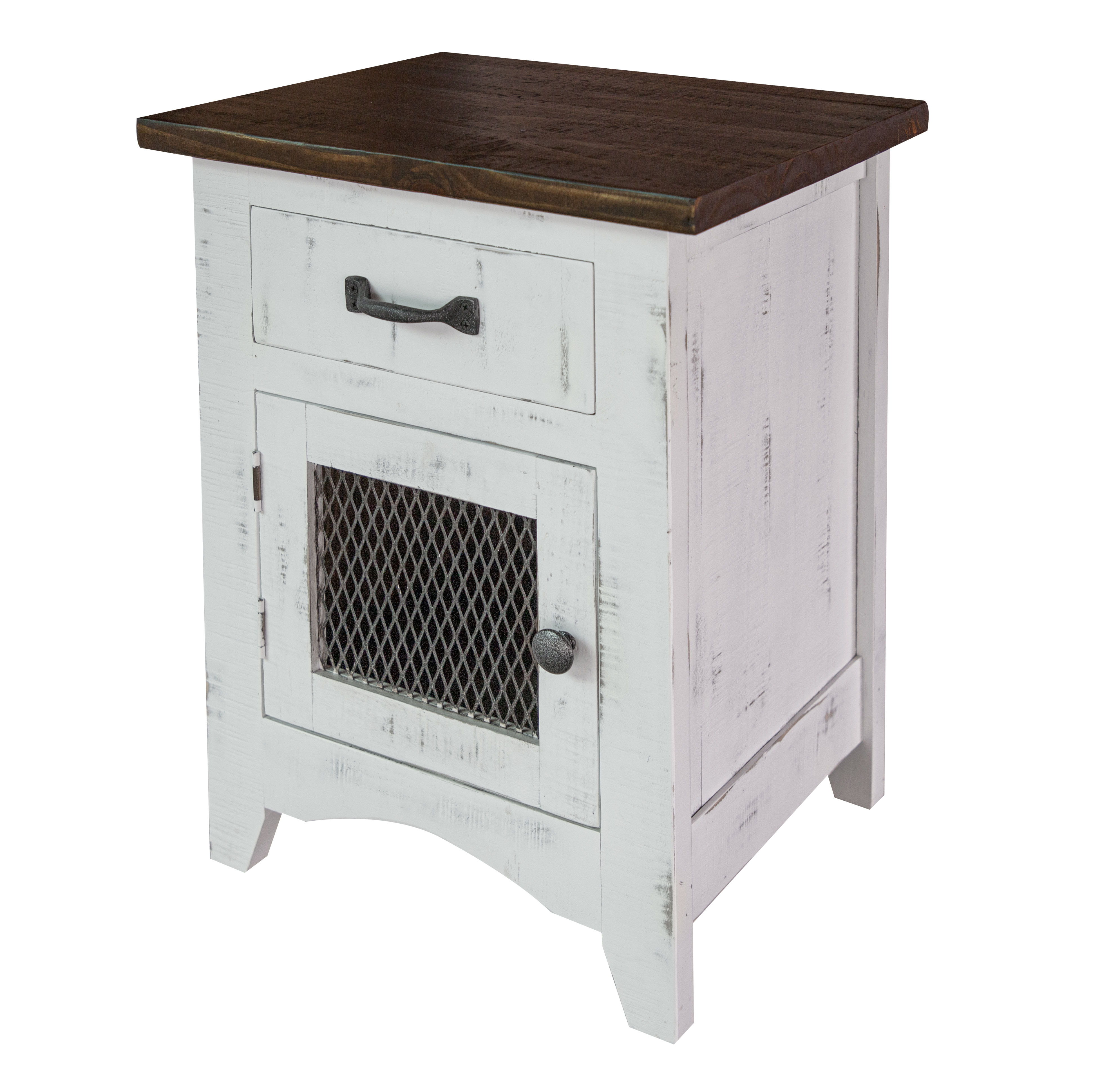 International Furniture Direct Pueblo White - Nightstand - White