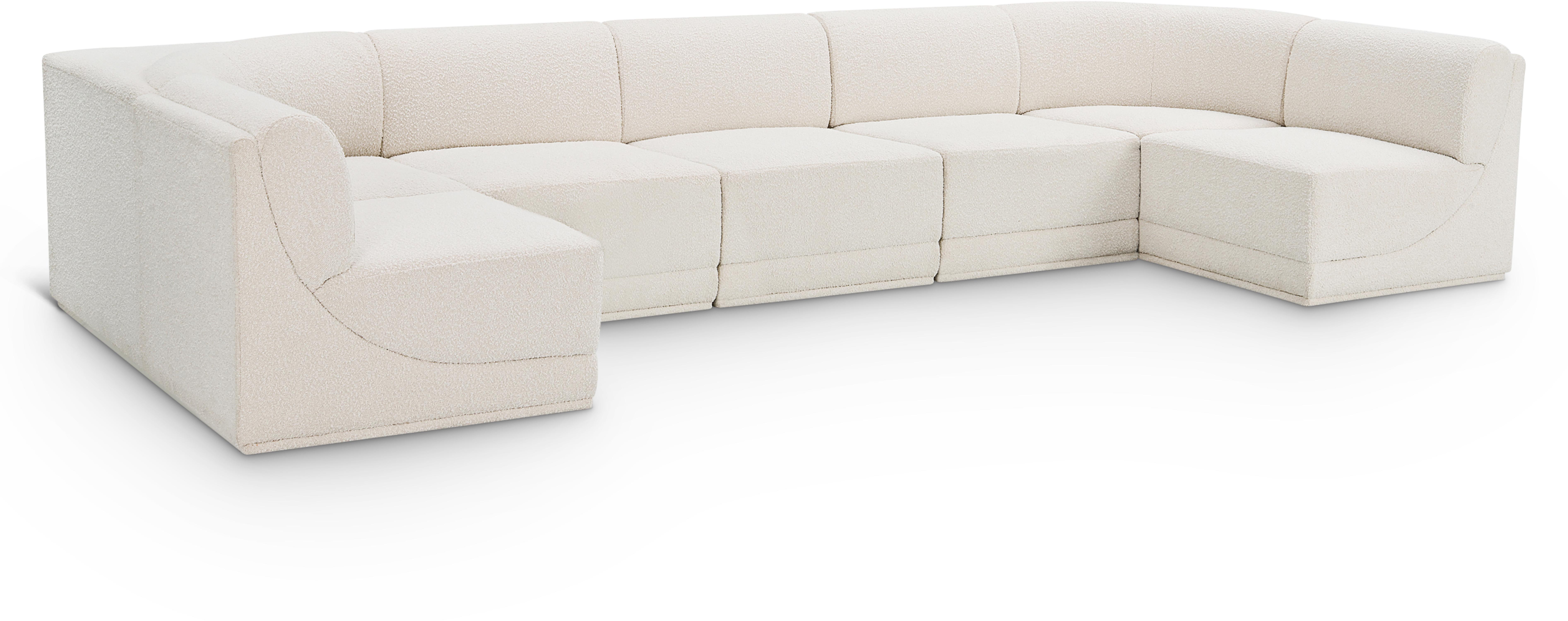 Ollie - 7 Piece Modular U-Shaped Sectional - Cream
