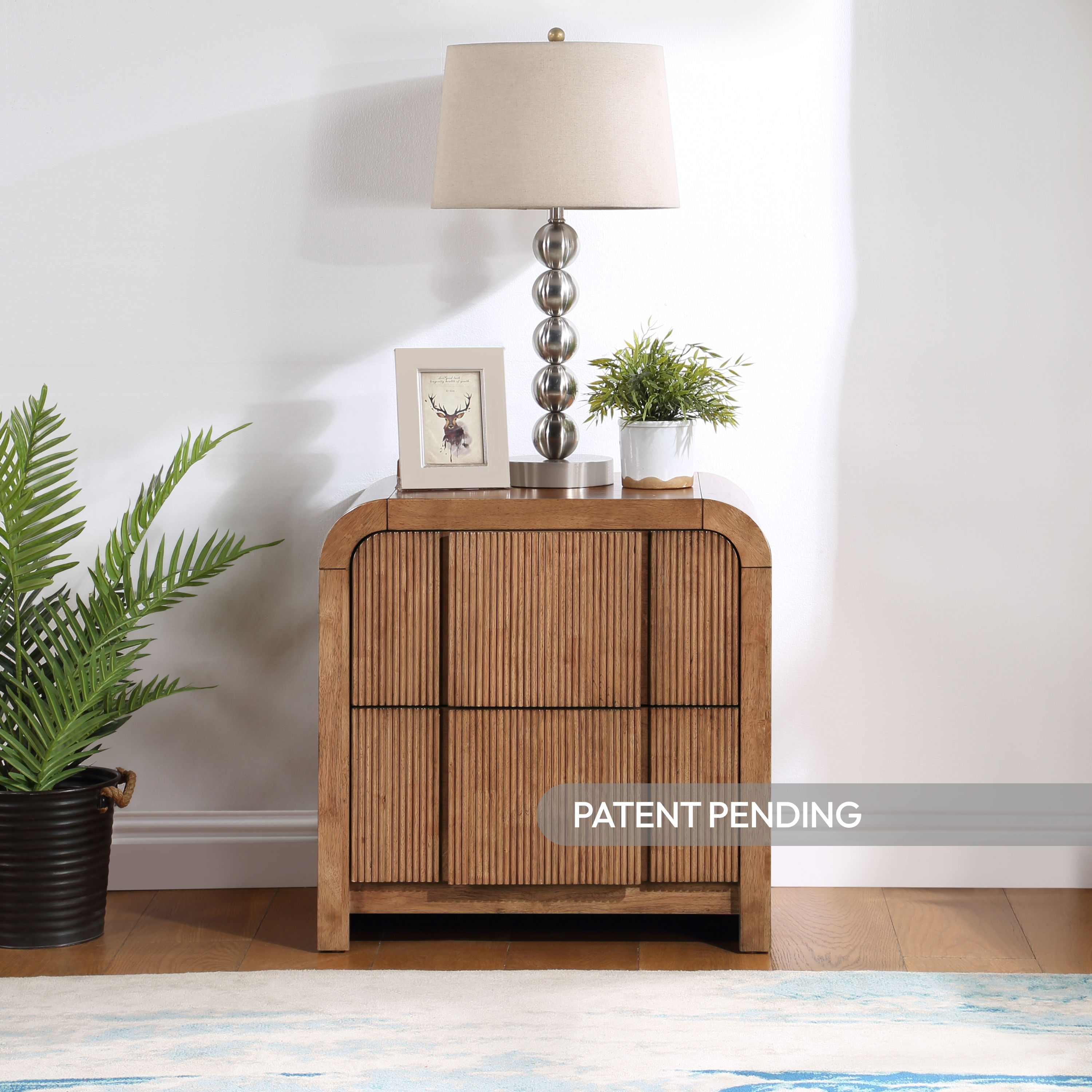 Fluted - Night Stand - Walnut