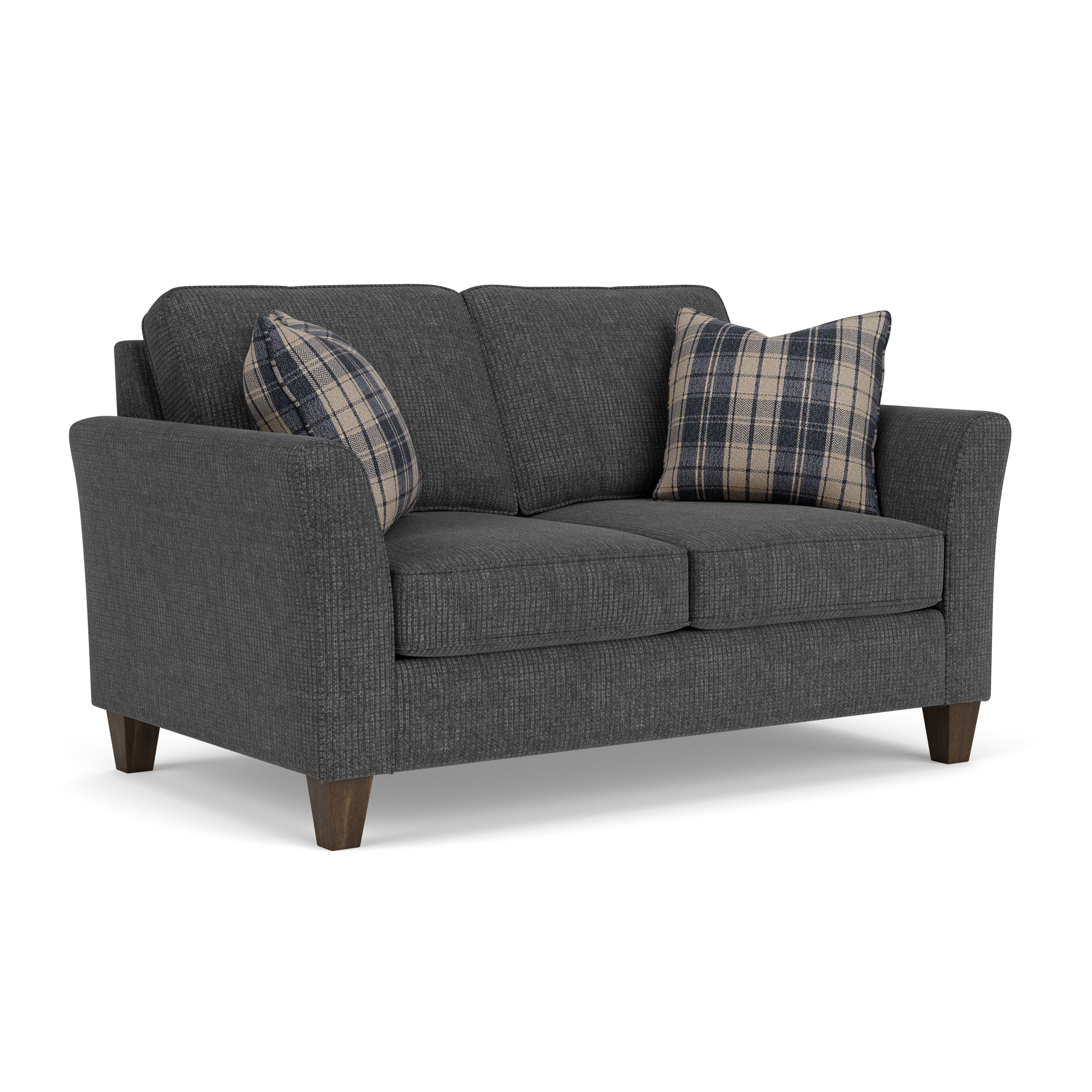 Libby - Fabric Loveseat, dark gray