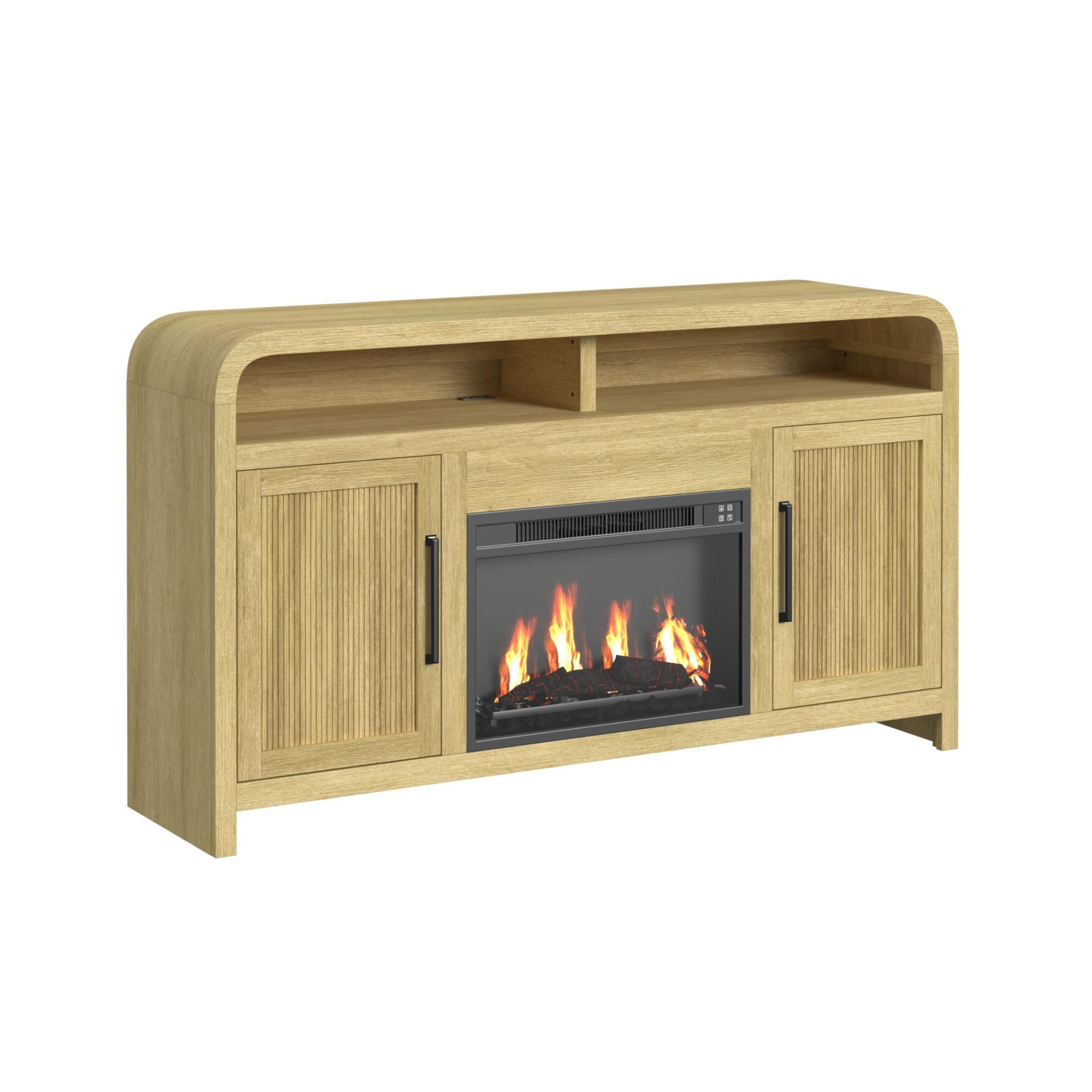 Ridgemont - Complete Fireplace Cabinet, Single Pack - Natural