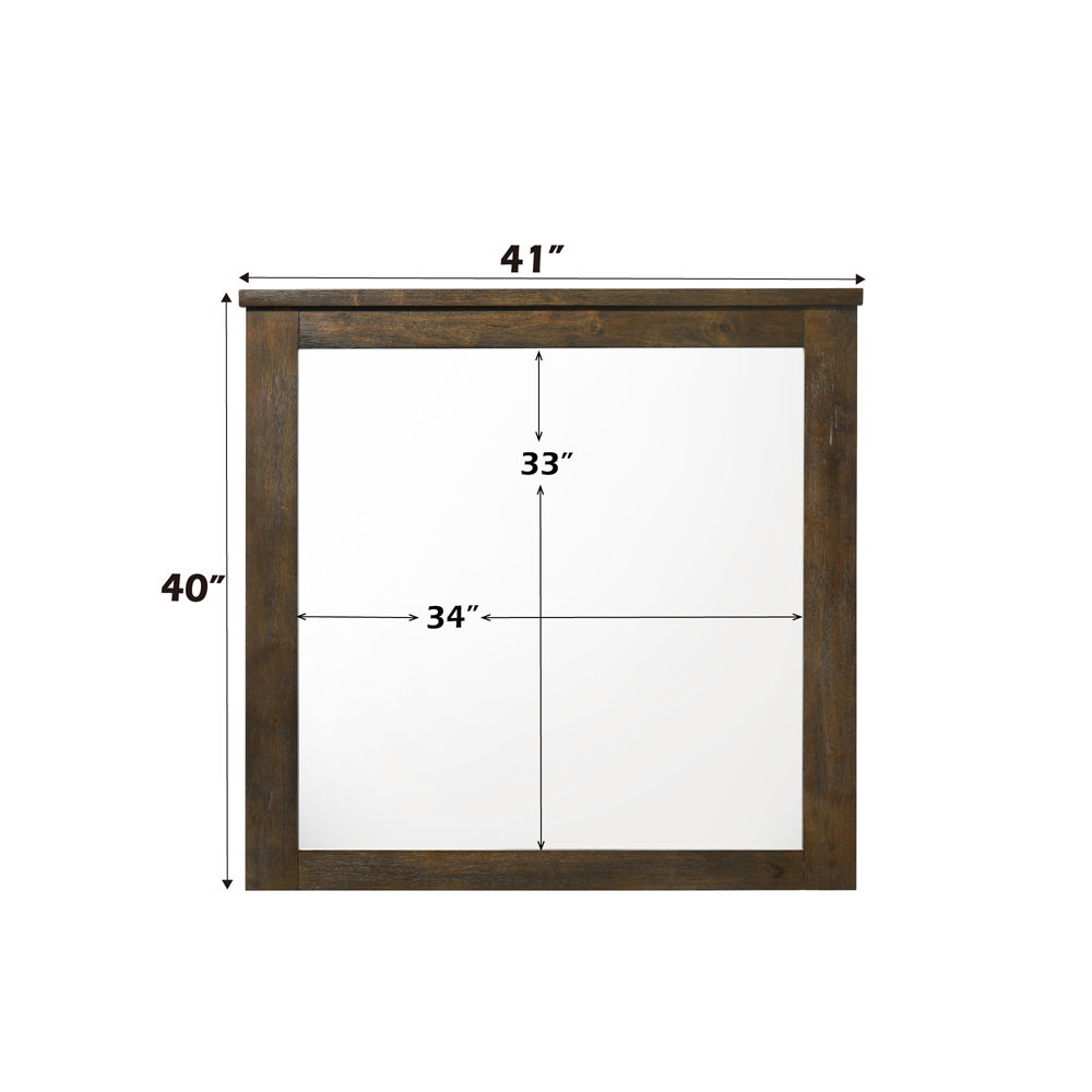 Merrilee - Mirror - Oak, light brown, view 3