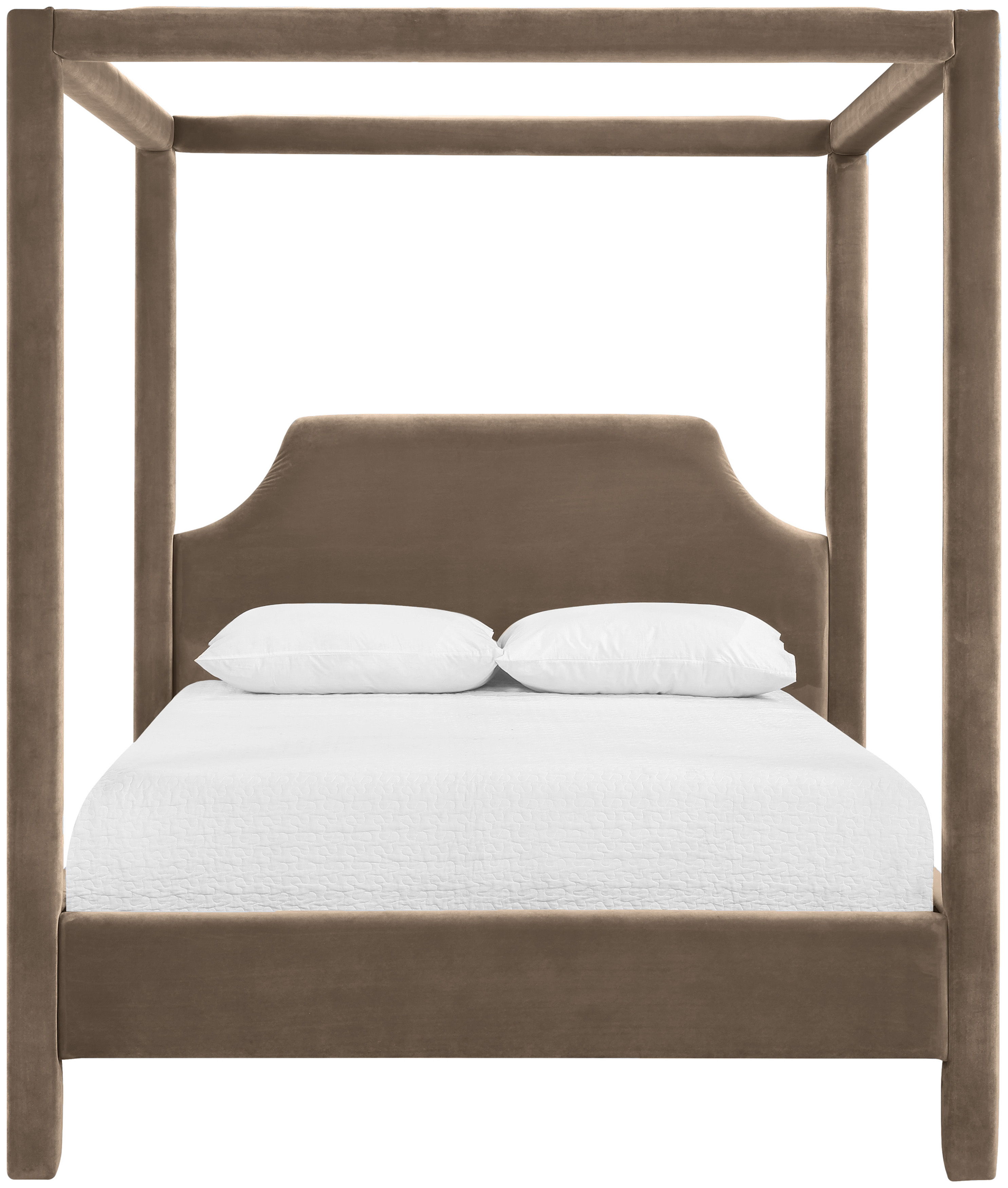 Dawson - Velvet Upholstered Queen Bed - Taupe