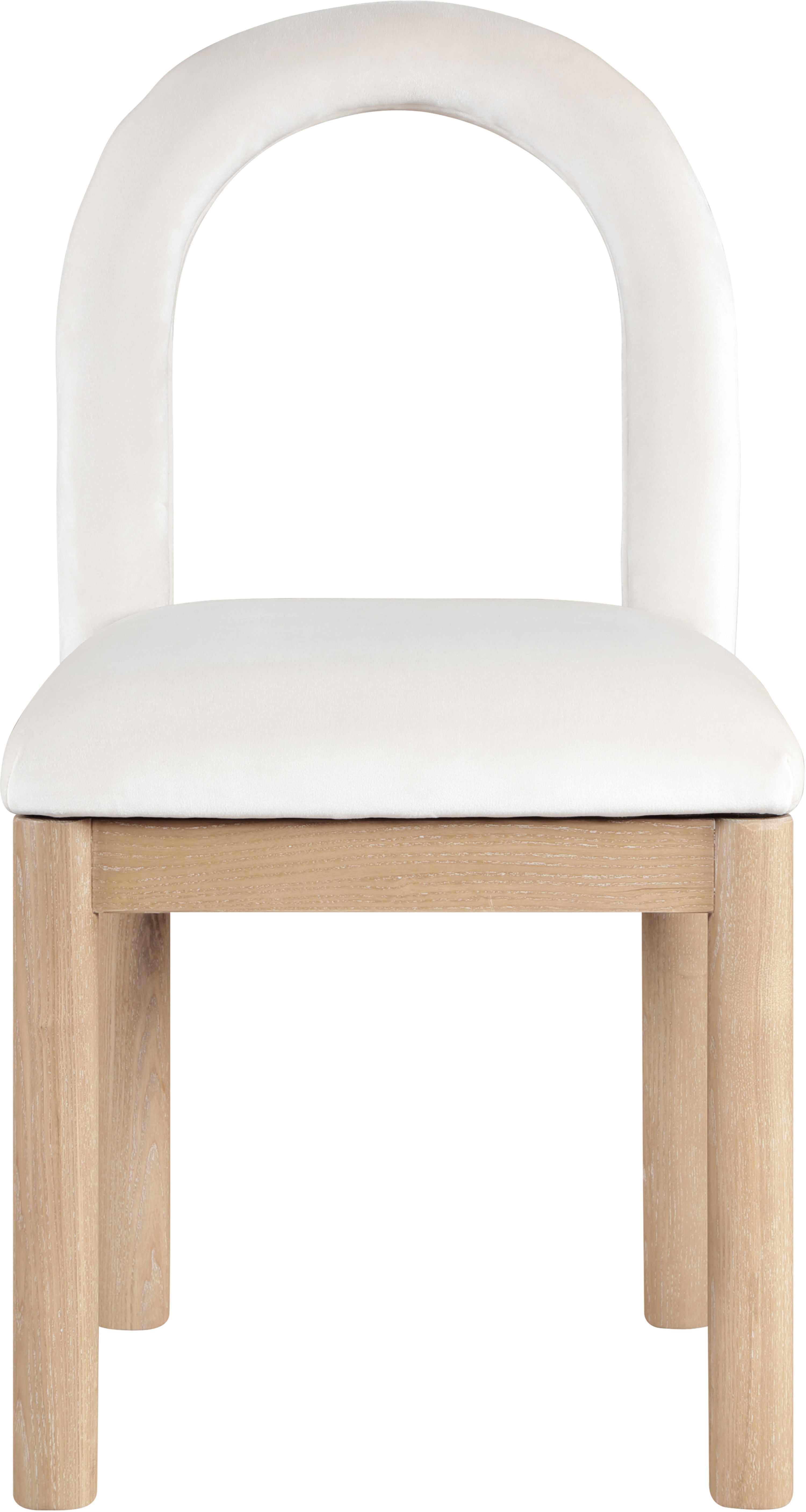 Conrad - Velvet Dining Chair With Natural Legs - Cream