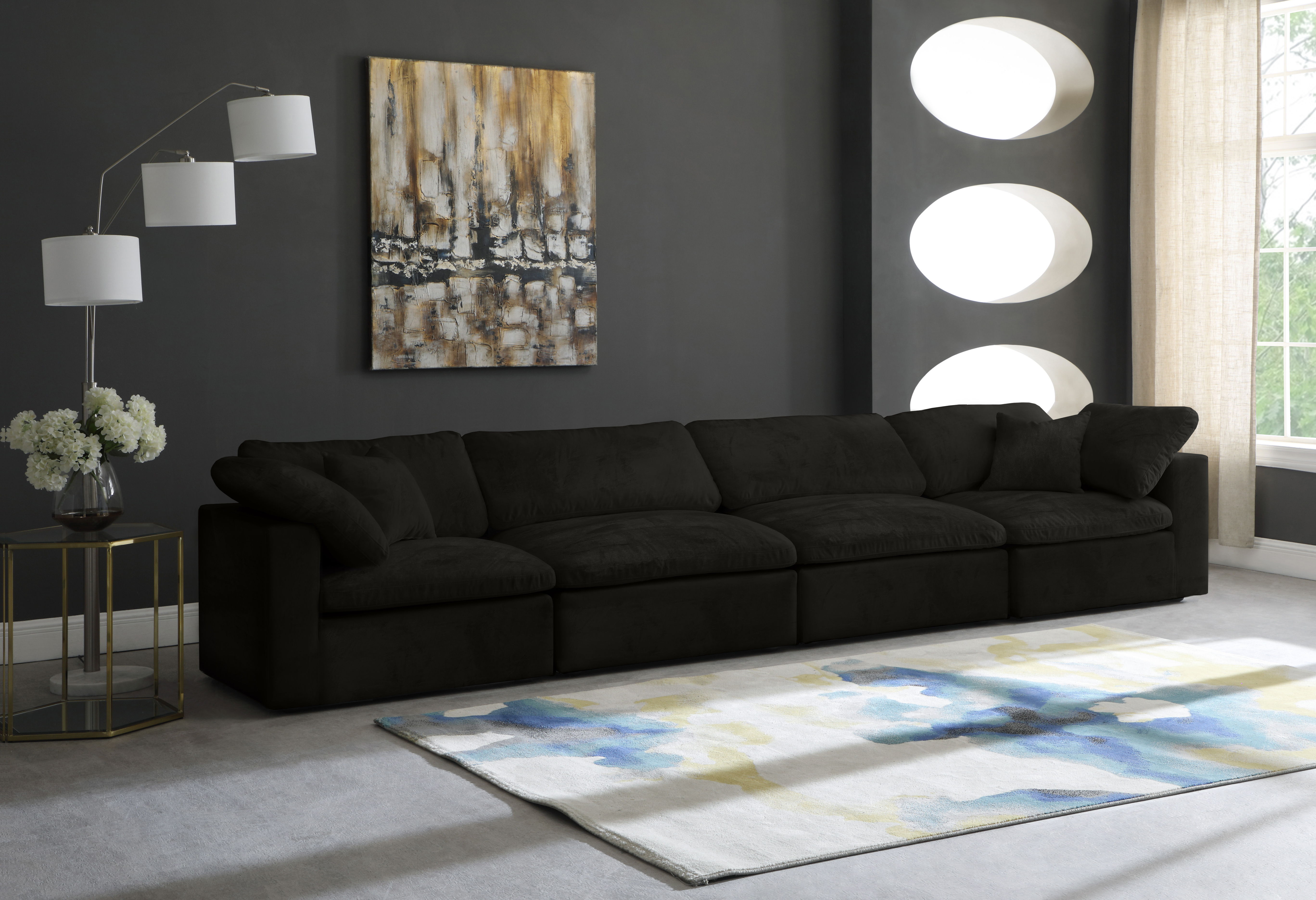 Cozy - Modular 4 Piece Sofa - Black