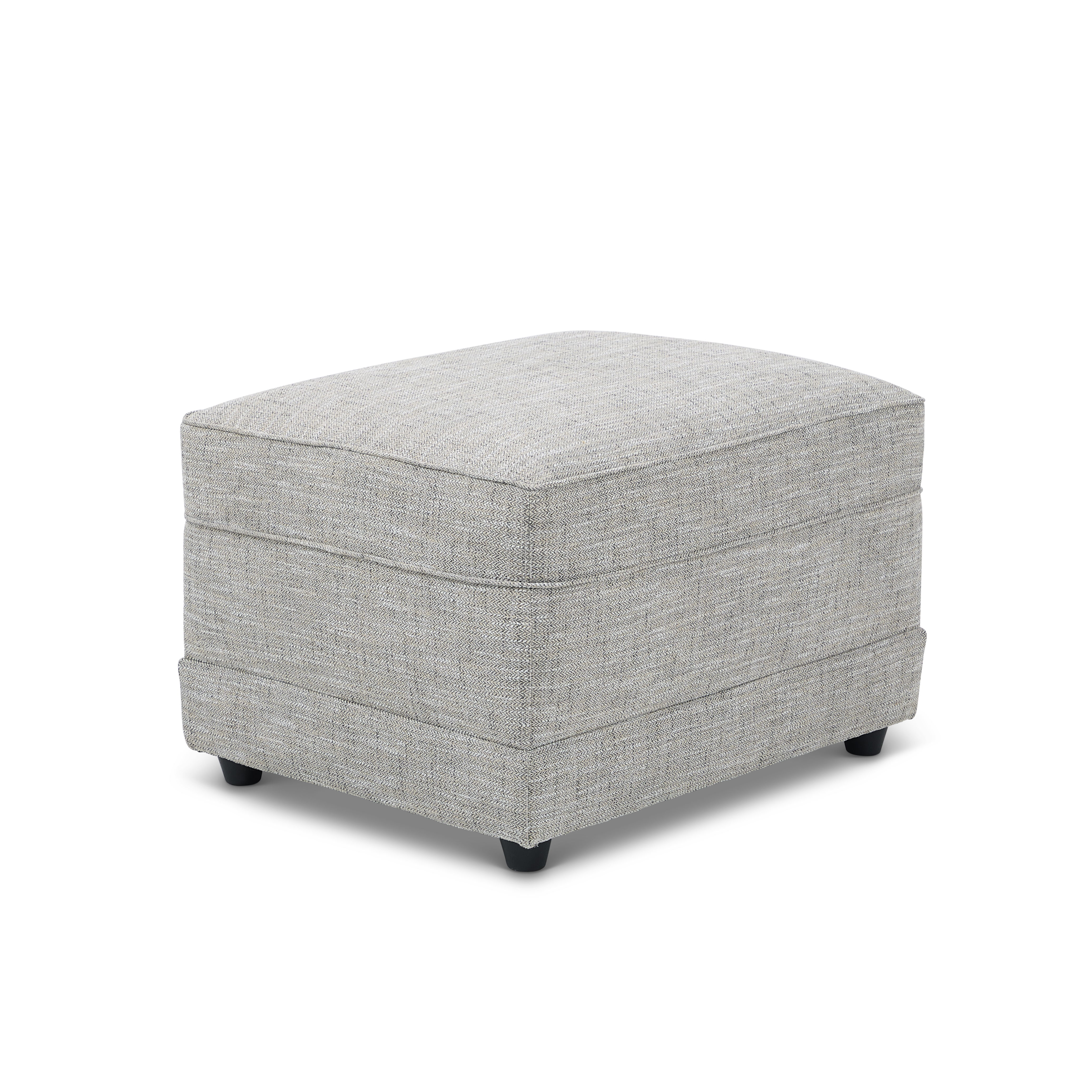 Aggie - Fabric Ottoman, white