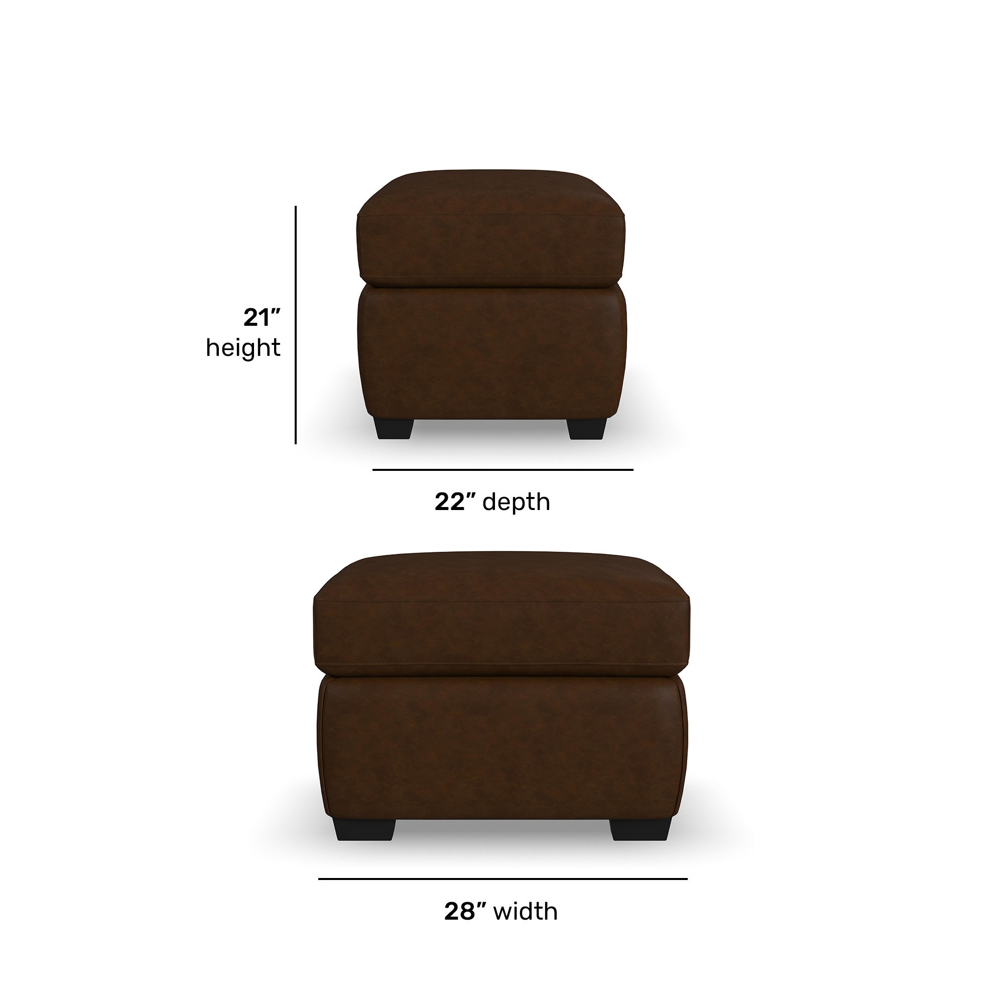 Hudson - Ottoman For Living Room - Dark Brown, dark brown, view 7