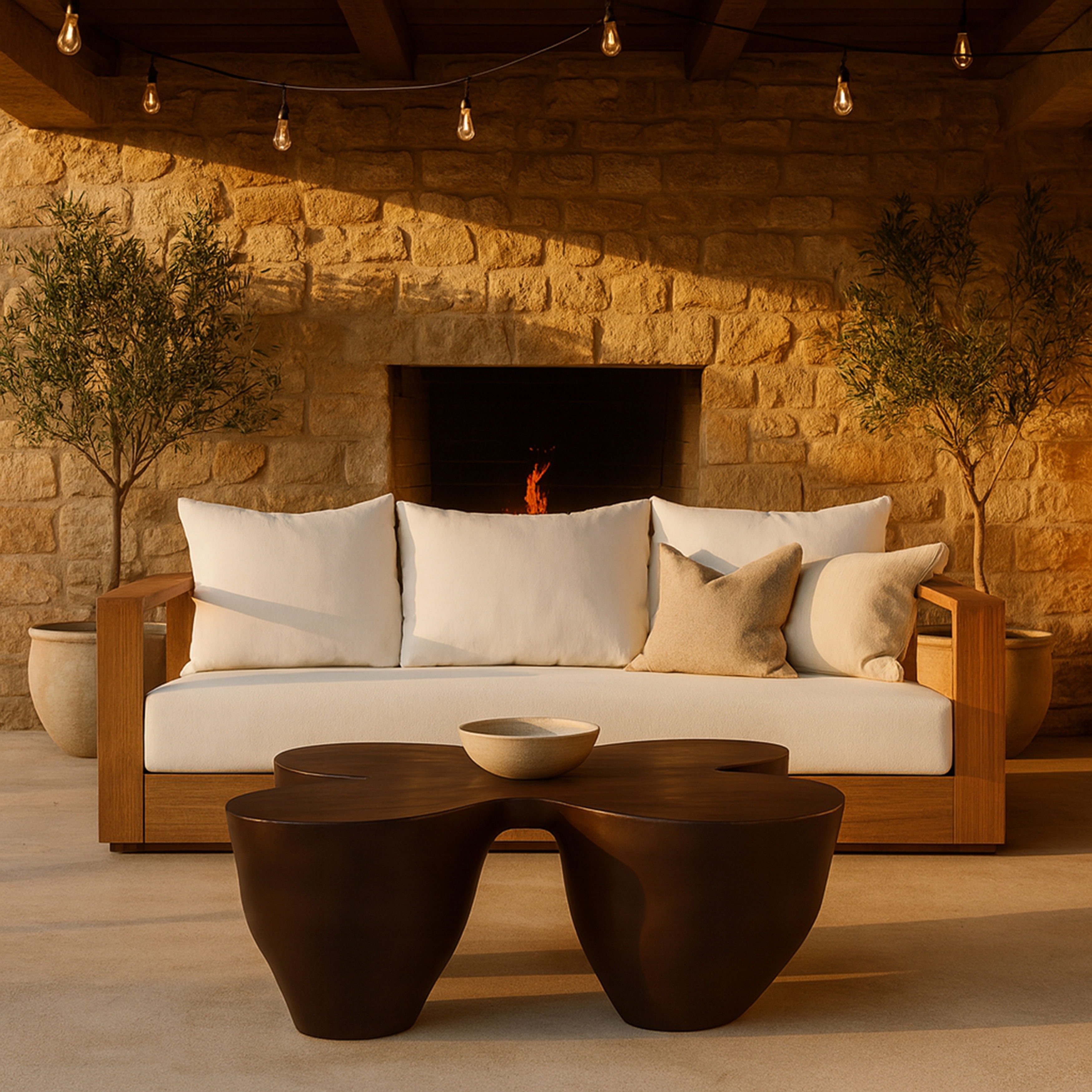 Fiore - Concrete Coffee Table - Brown