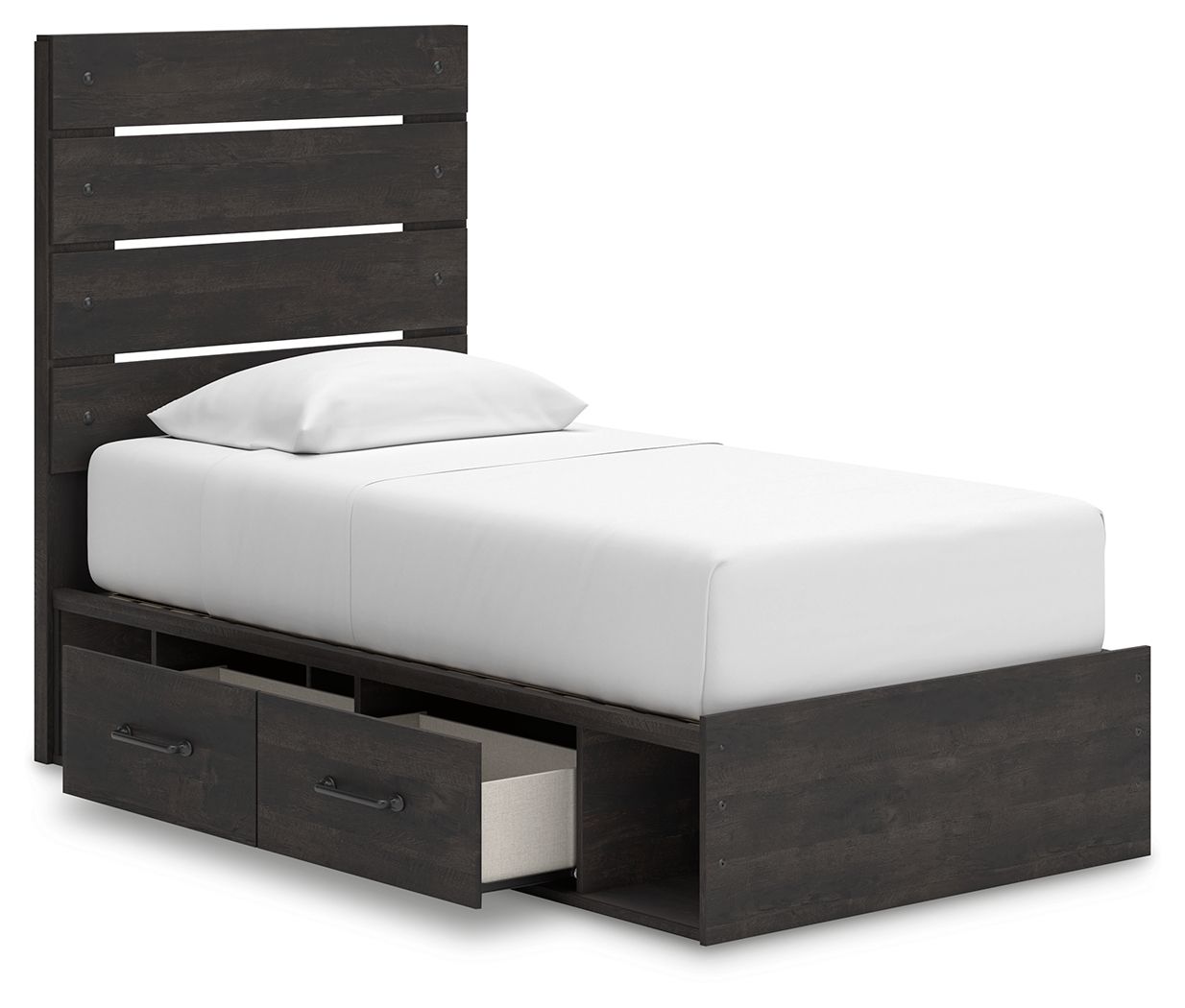 Ashley Furniture Hollivern - Twin Panel Storage Bed - Dark Gray - Image 5