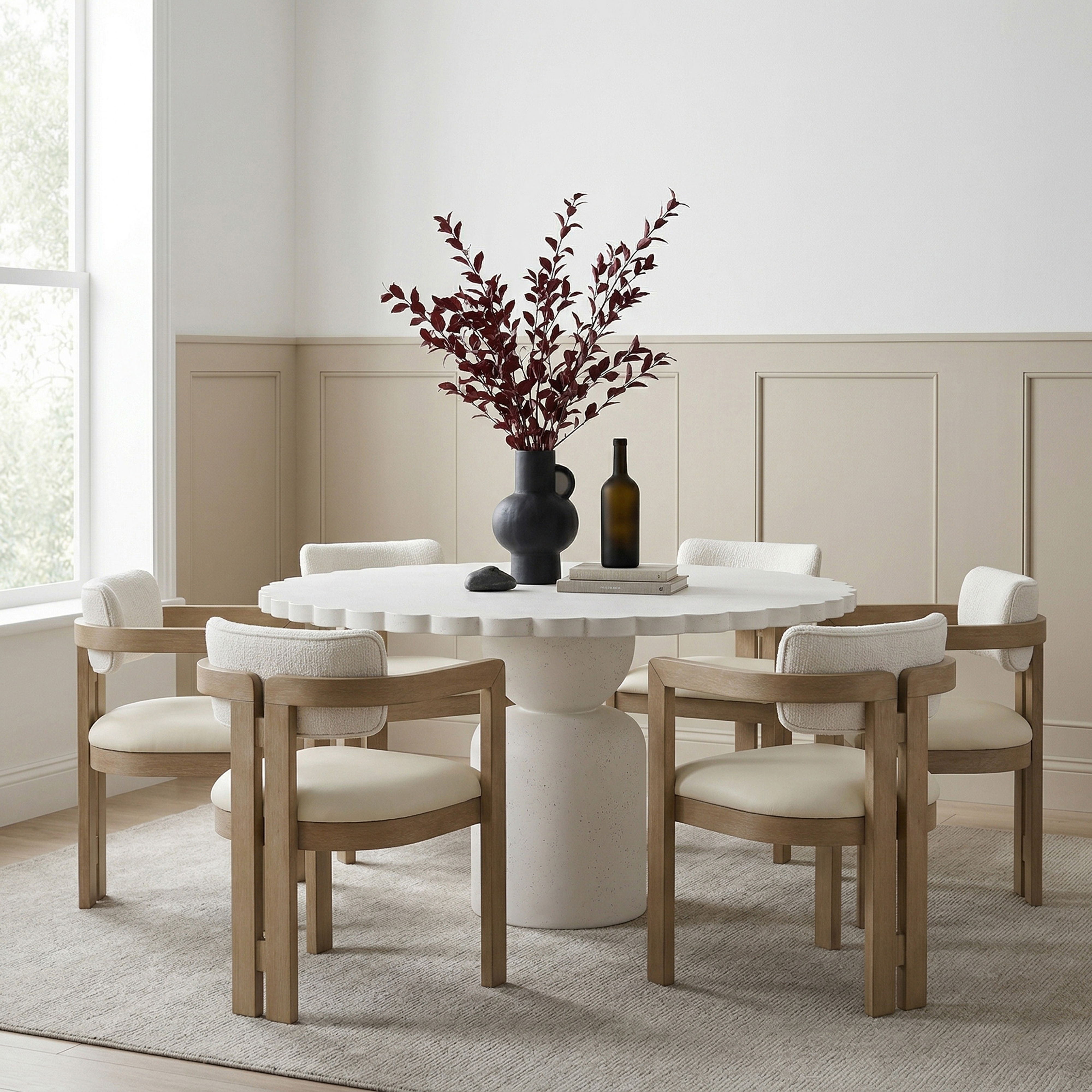Petalia - 54'' Indoor/Outdoor Dining Table - Cream