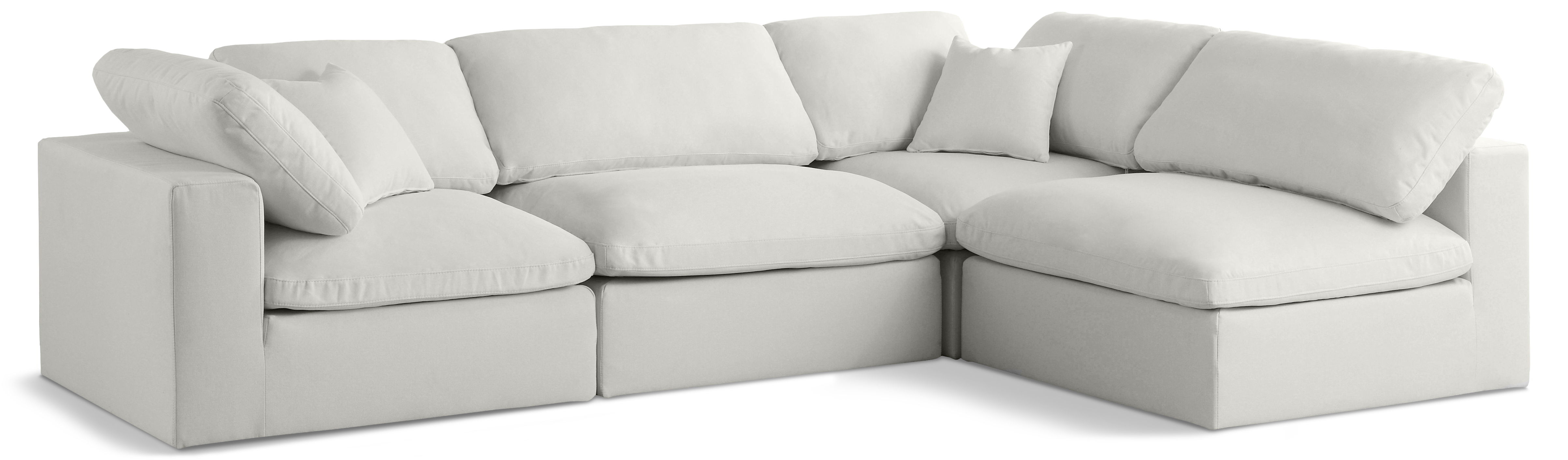 Plush - 4 Piece Modular Corner Sectional - Cream