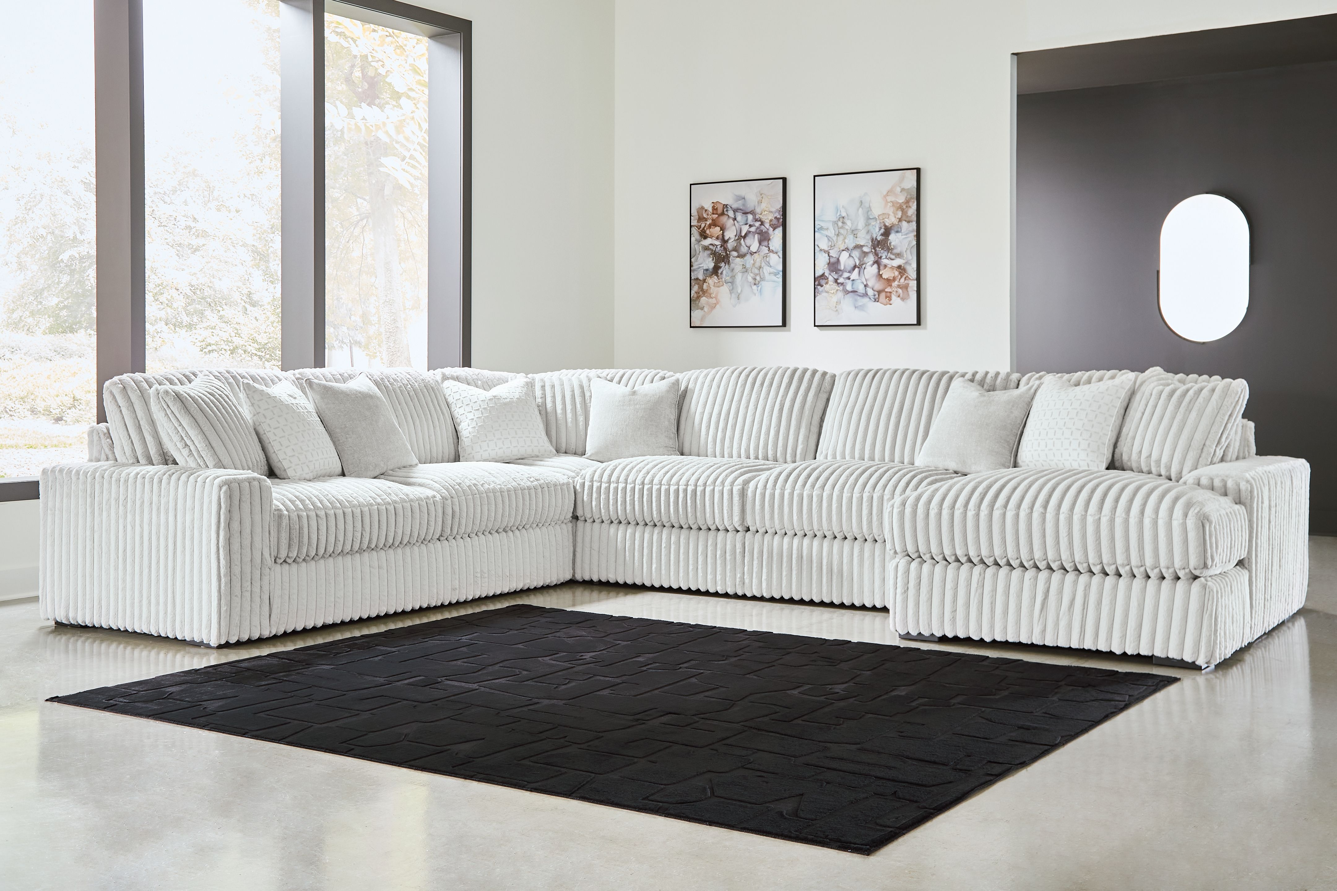 Stupendous - 5-Piece Sectional With RAF Corner Chaise - Alloy