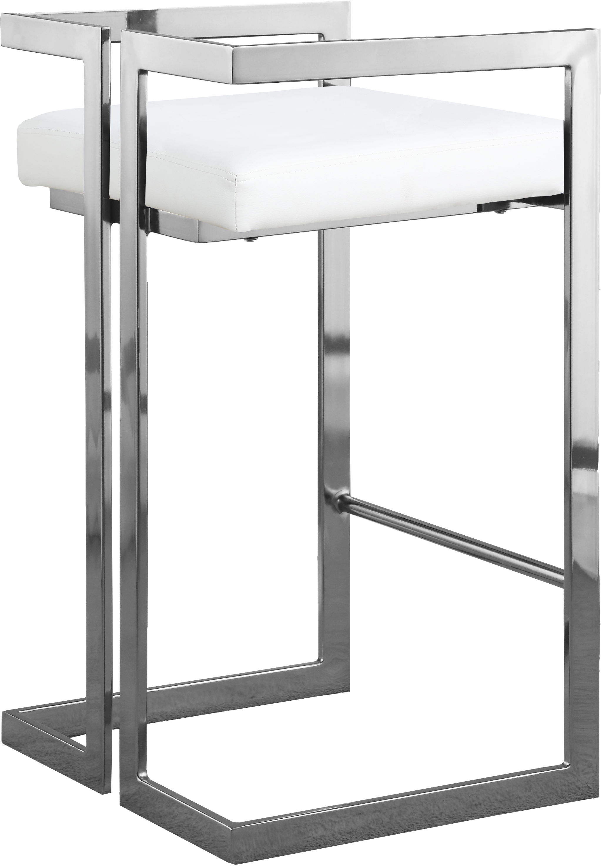 Ezra - Faux Leather Stool (Set of 2) - White