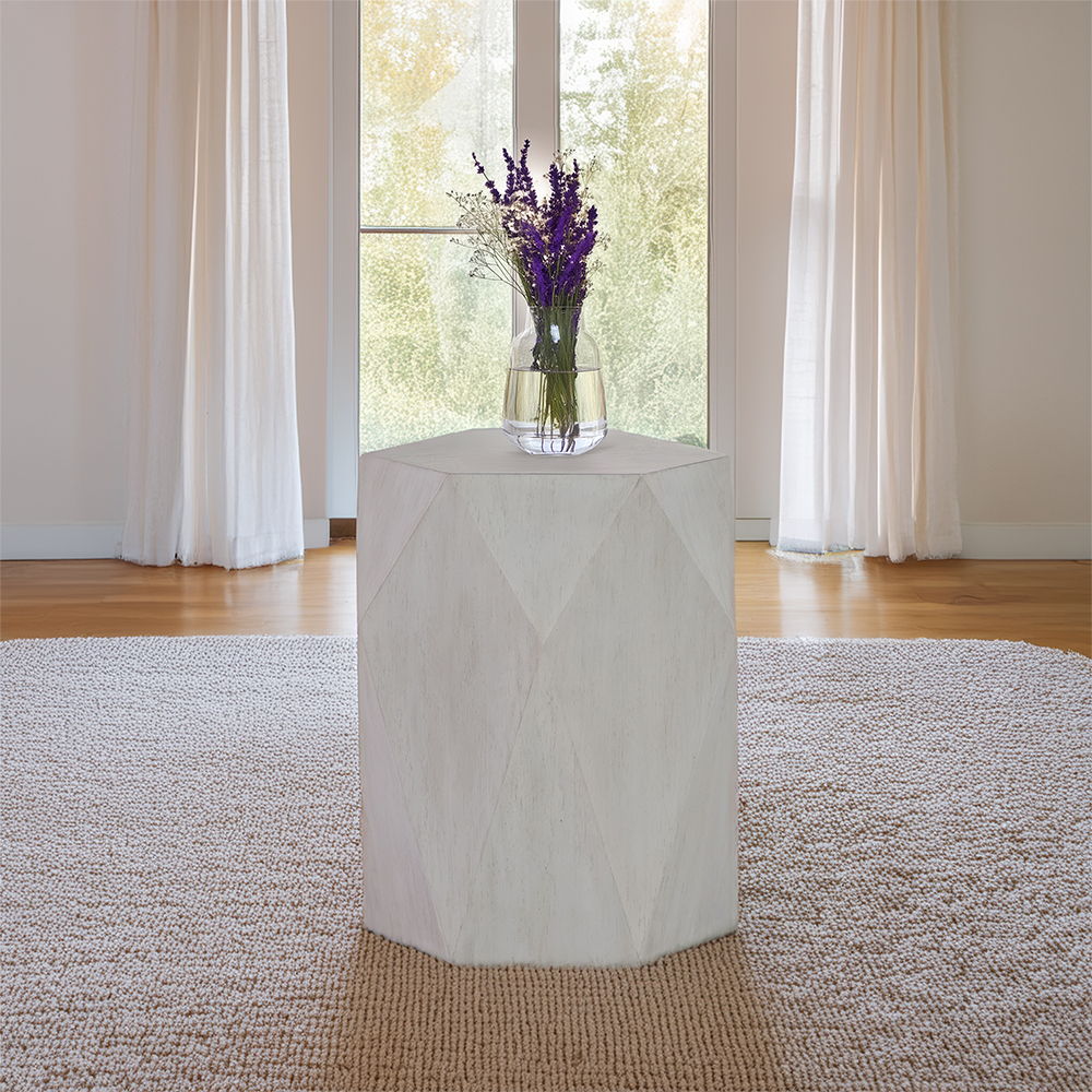 Hanniel - End Table - Antique White, white