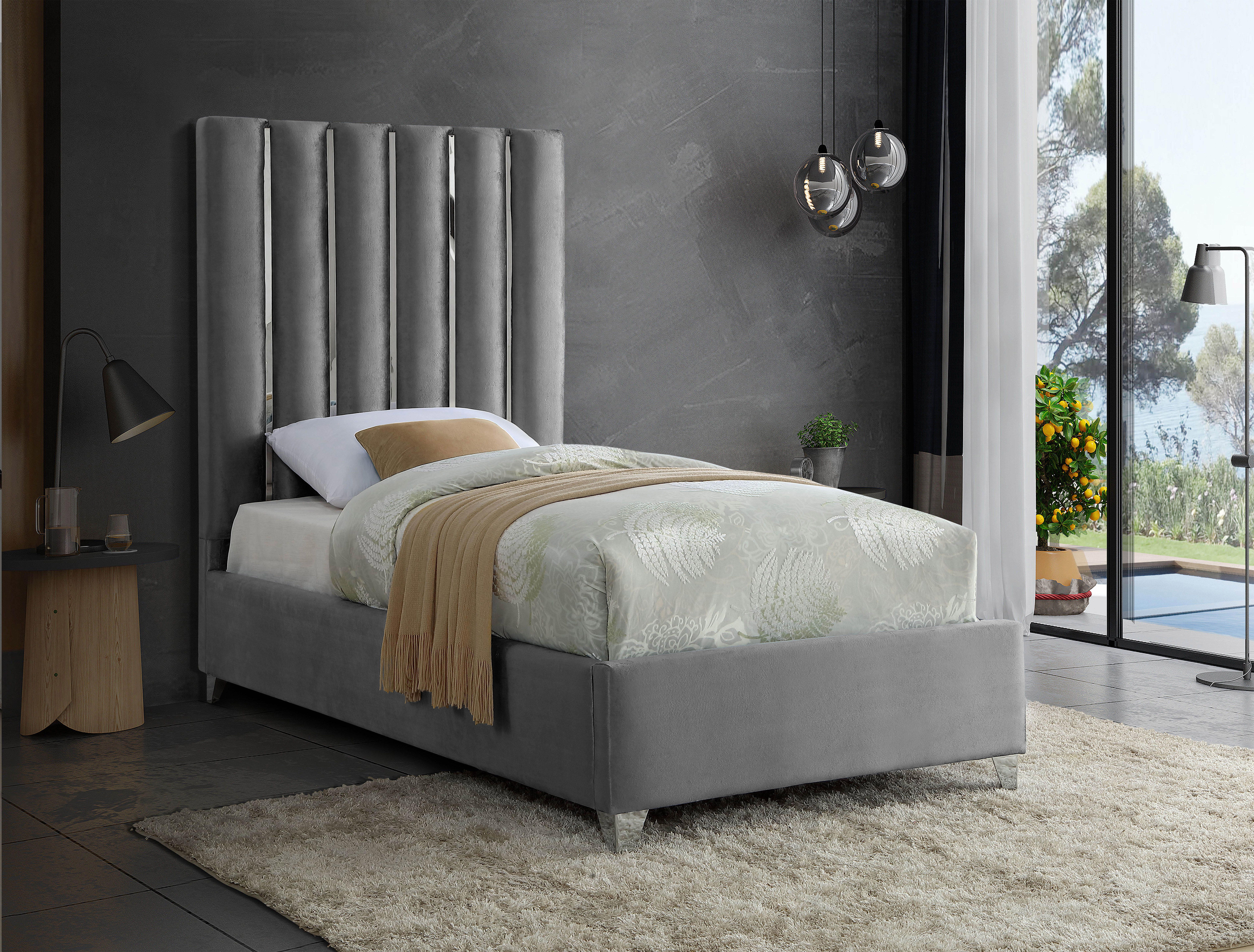 Enzo - Twin Bed - Gray