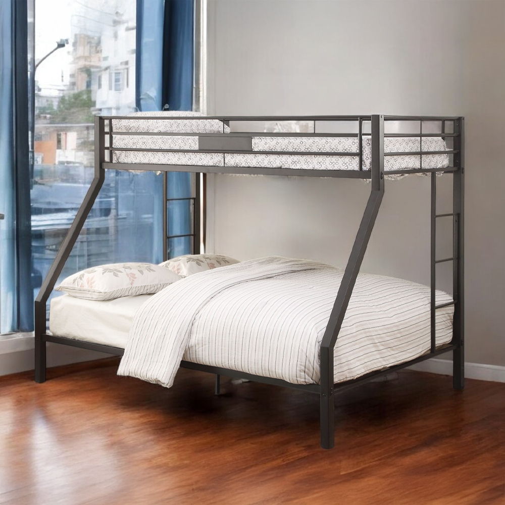 Limbra - Twin Long/Queen Bunk Bed - Sandy Black, black, view 6