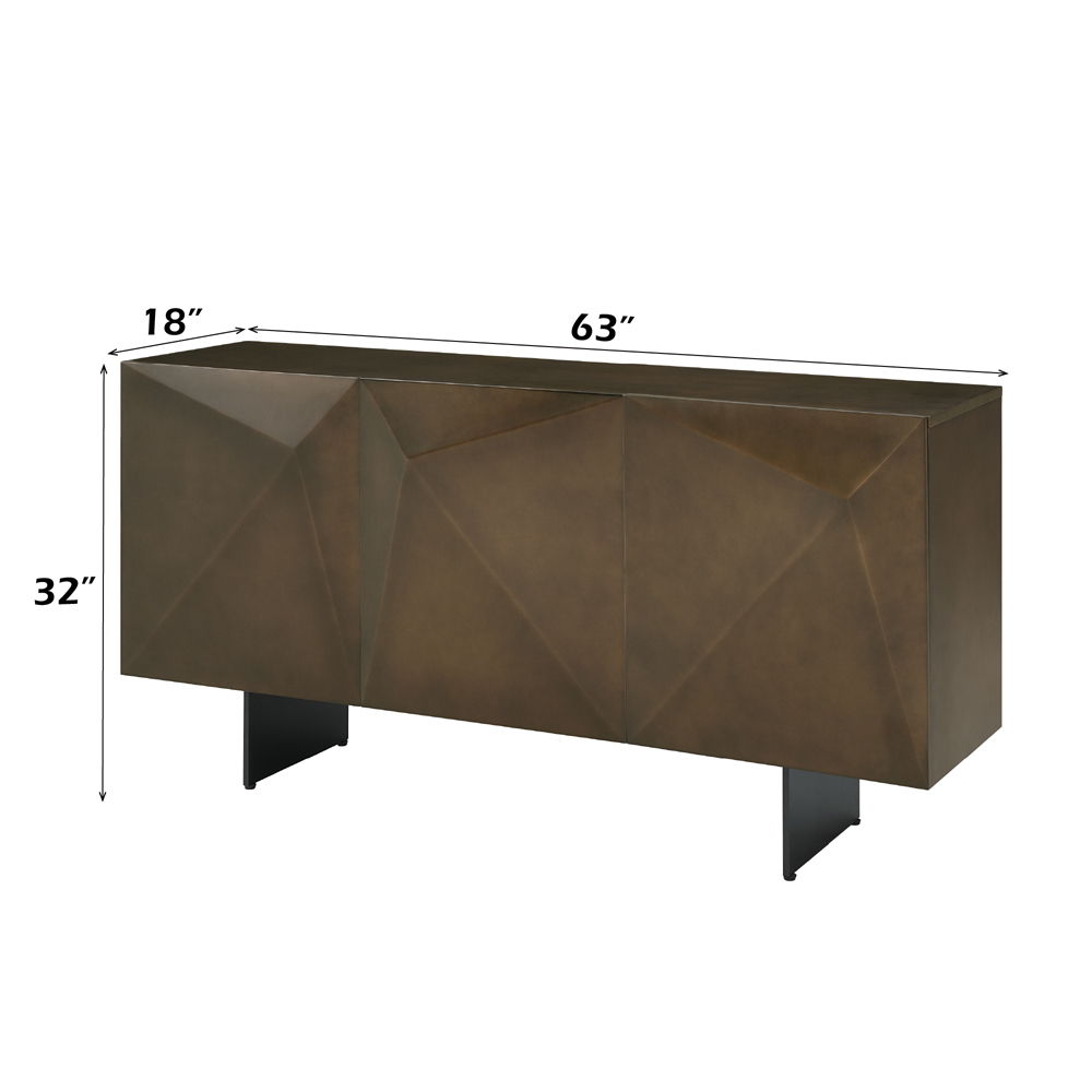 Malika - Ceramic Top Server - Copper Cross Brushed, dark brown, view 4