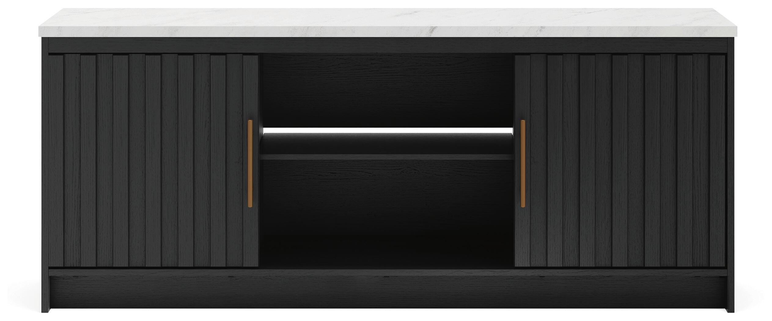Ashley Furniture Cadmori - XL TV Stand With Fireplace Option - Black / White - Image 6