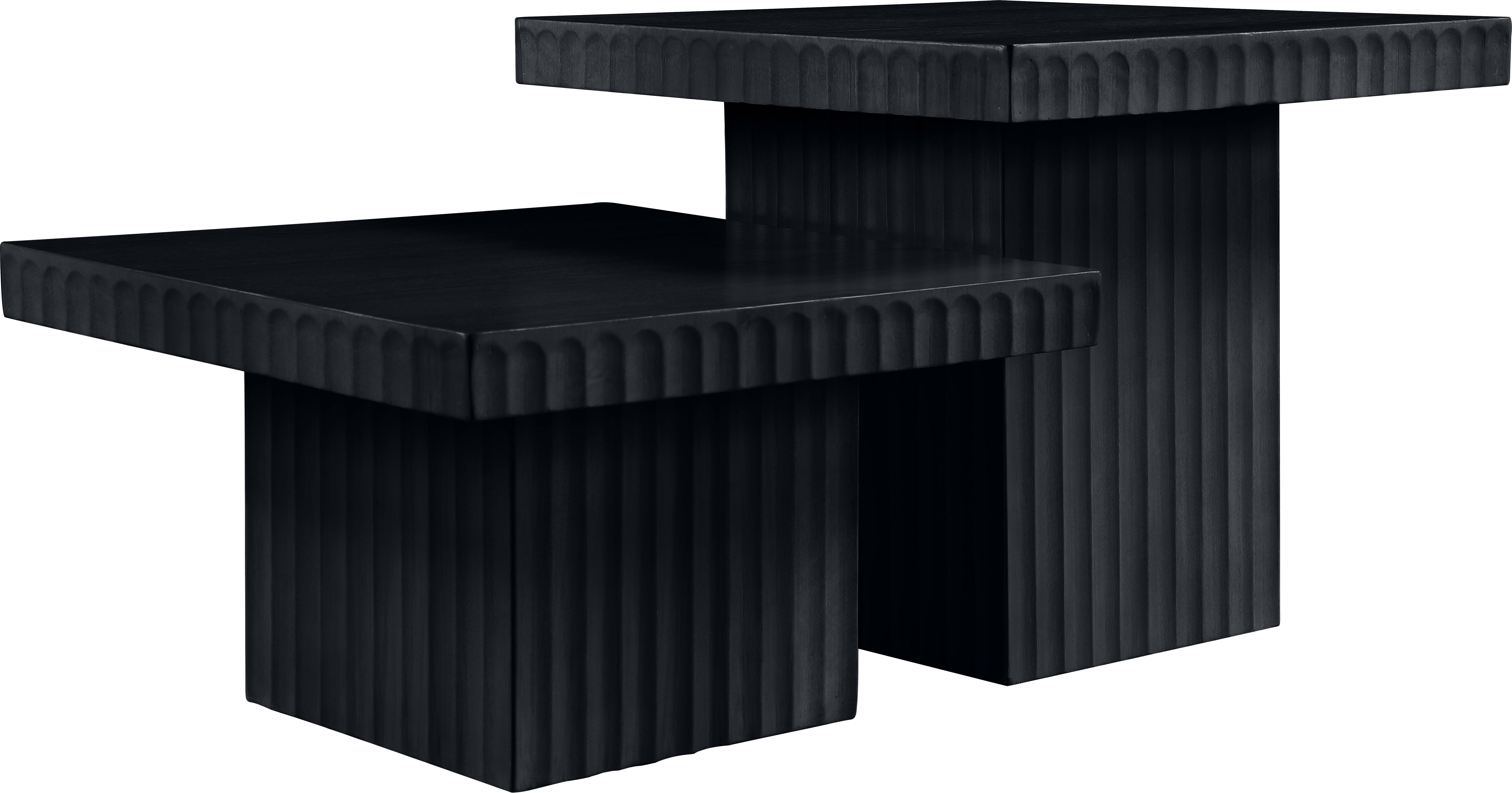 Spencer - Oak Veneer 2 Piece Coffee Table - Black