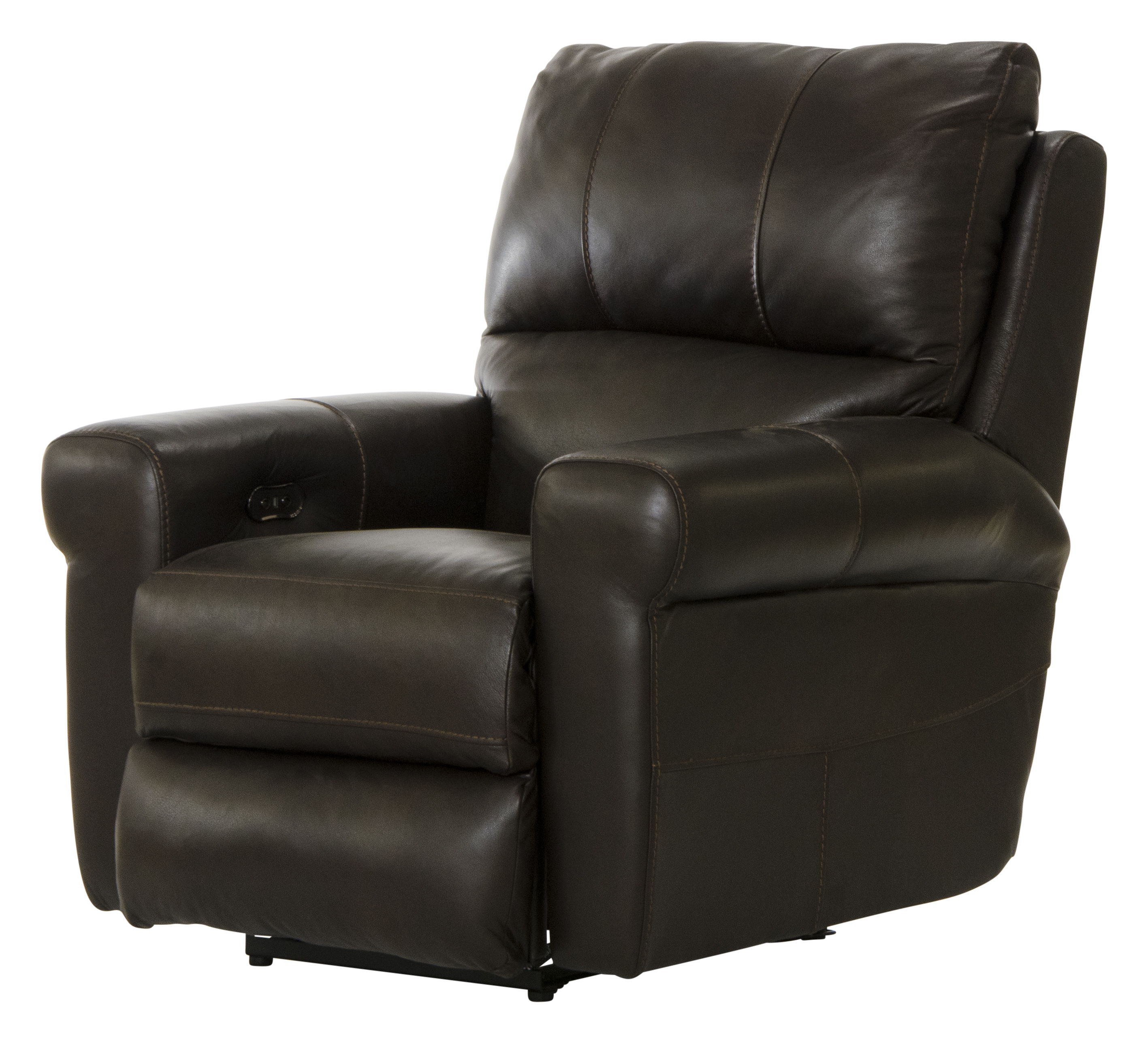 Torretta - Top Grain Italian Leather Power Lay Flat Recliner - Chocolate