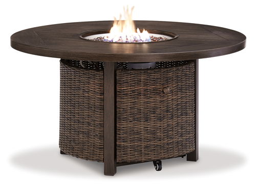 Paradise Trail - Round Fire Pit Table - Medium Brown, light brown