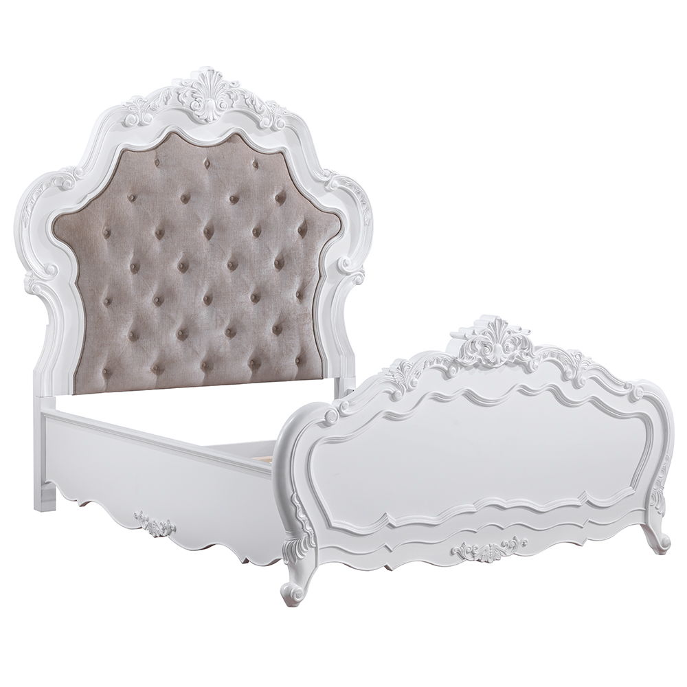 Latisha - Queen Bed - White, dark brown, view 2