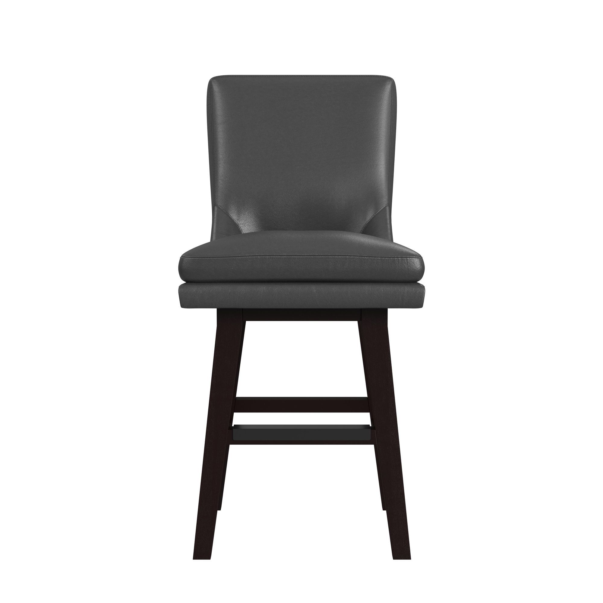 Villanova - PU Swivel Counter Stool (Set of 2) - Pewter / Espresso
