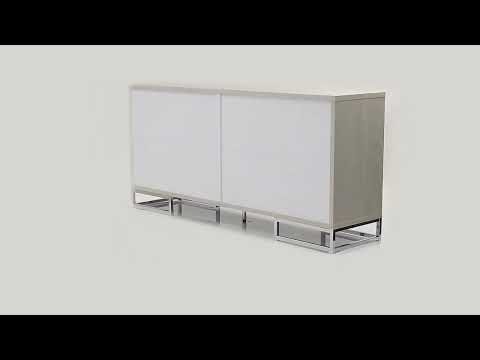 Liam - Console Cabinet - Blue Marble Print & Chrome, white, view 5