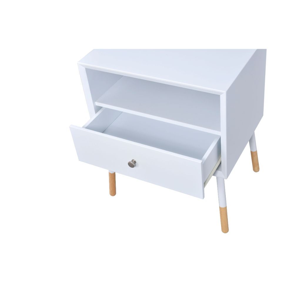 Sonria II - End Table - White & Natural, white, view 6
