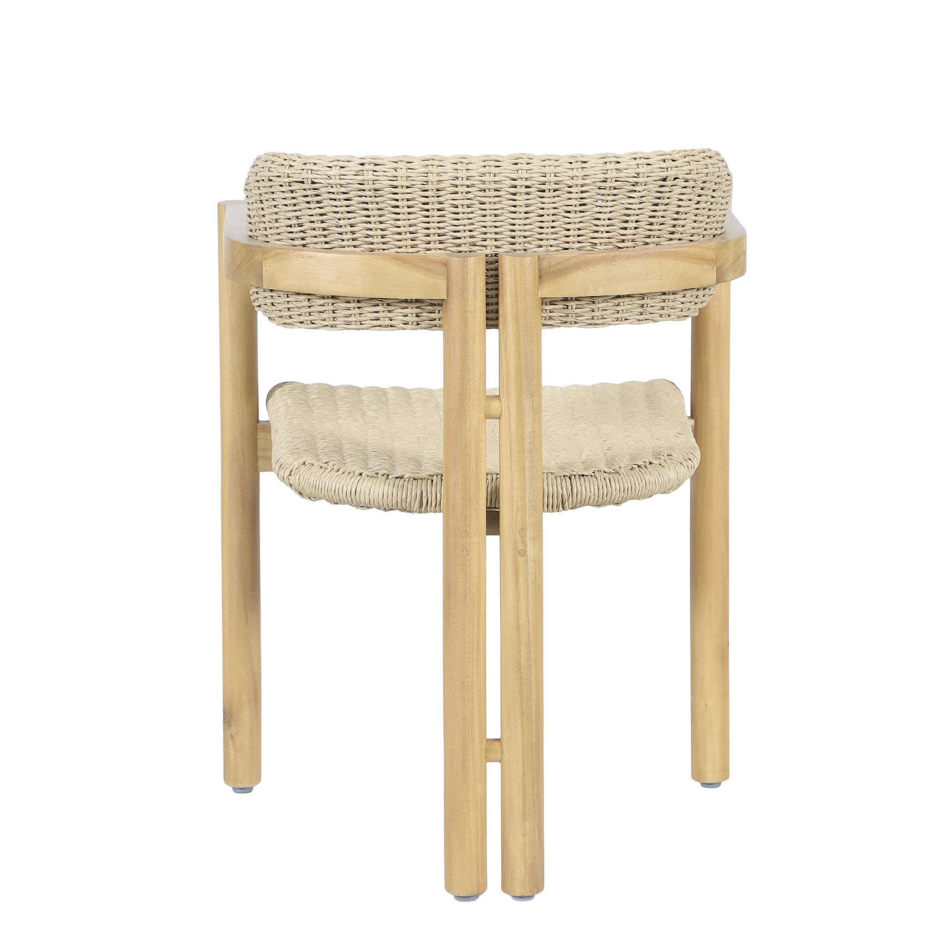 Sedona - Wood And Wicker Patio Dining Chair (Set of 2) - Natural / Brown, light brown, view 4