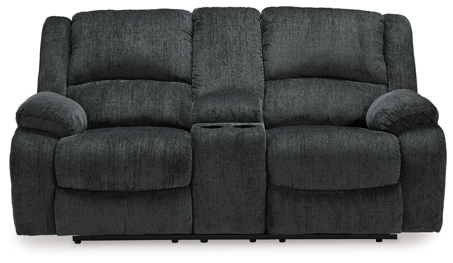 Draycoll - DBL Rec Loveseat w/Console - Dark Gray