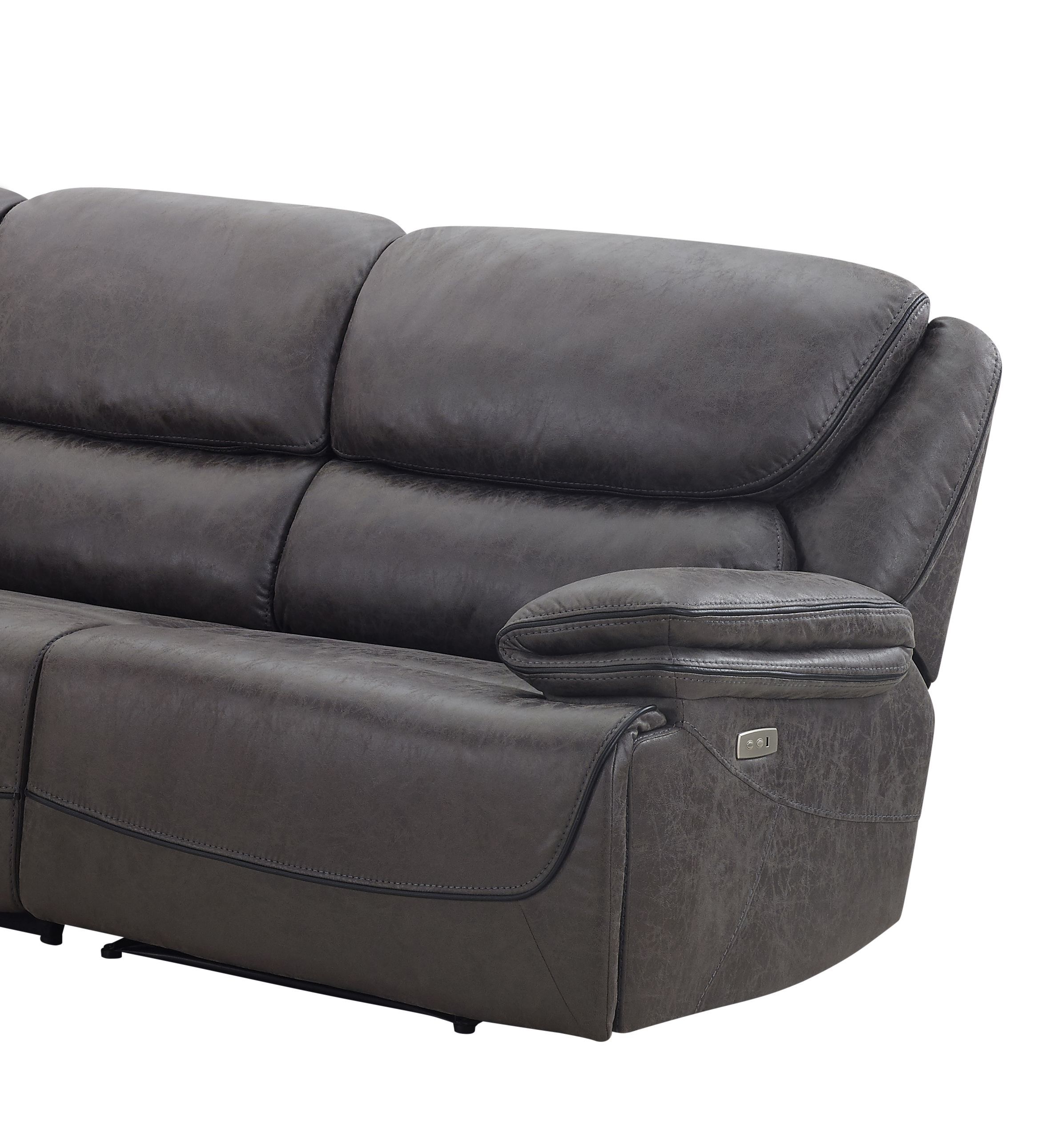Plaza - Sectional Power Recliner - Dark Gray
