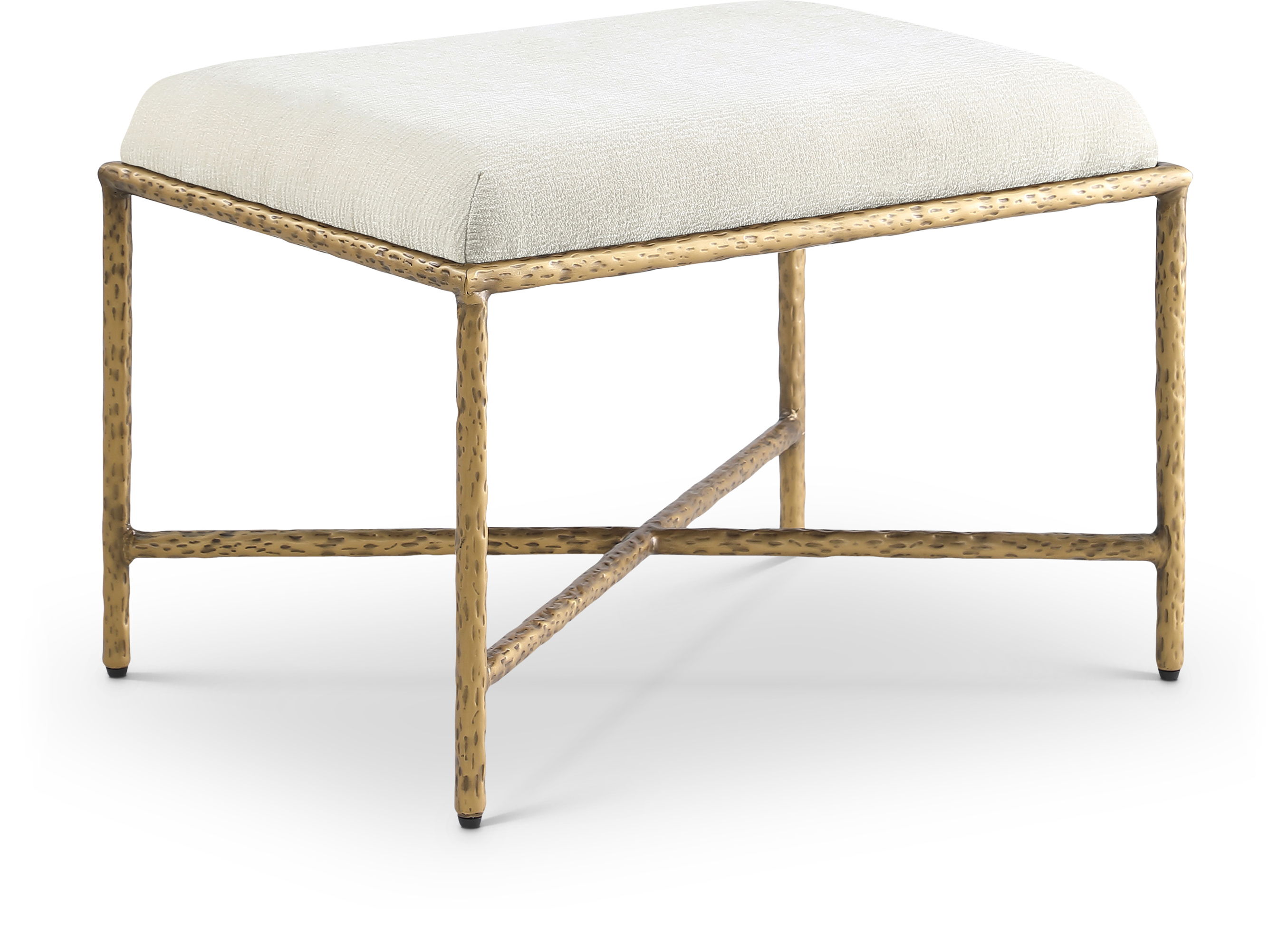 Valley - 25" Bench With Gold Frame - Cream