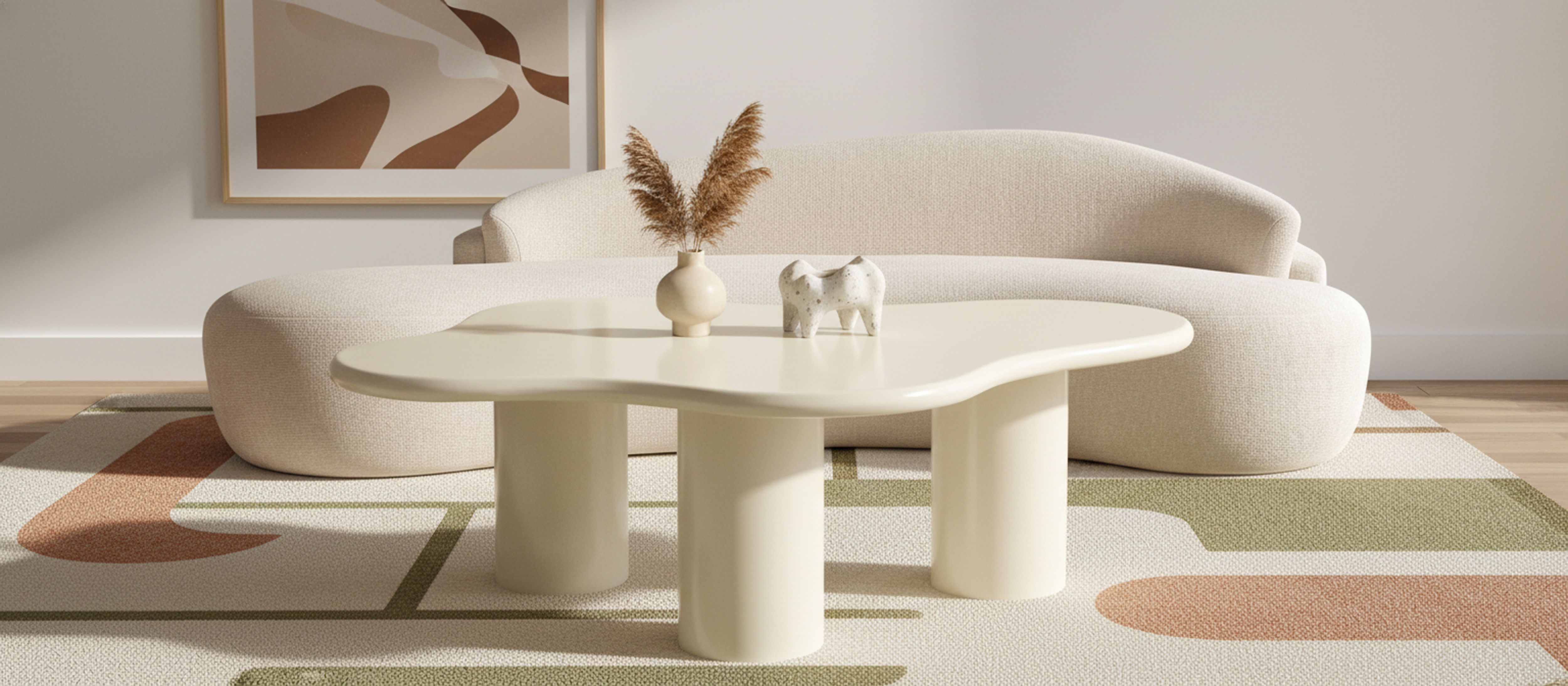 Romaine - Coffee Table - Cream