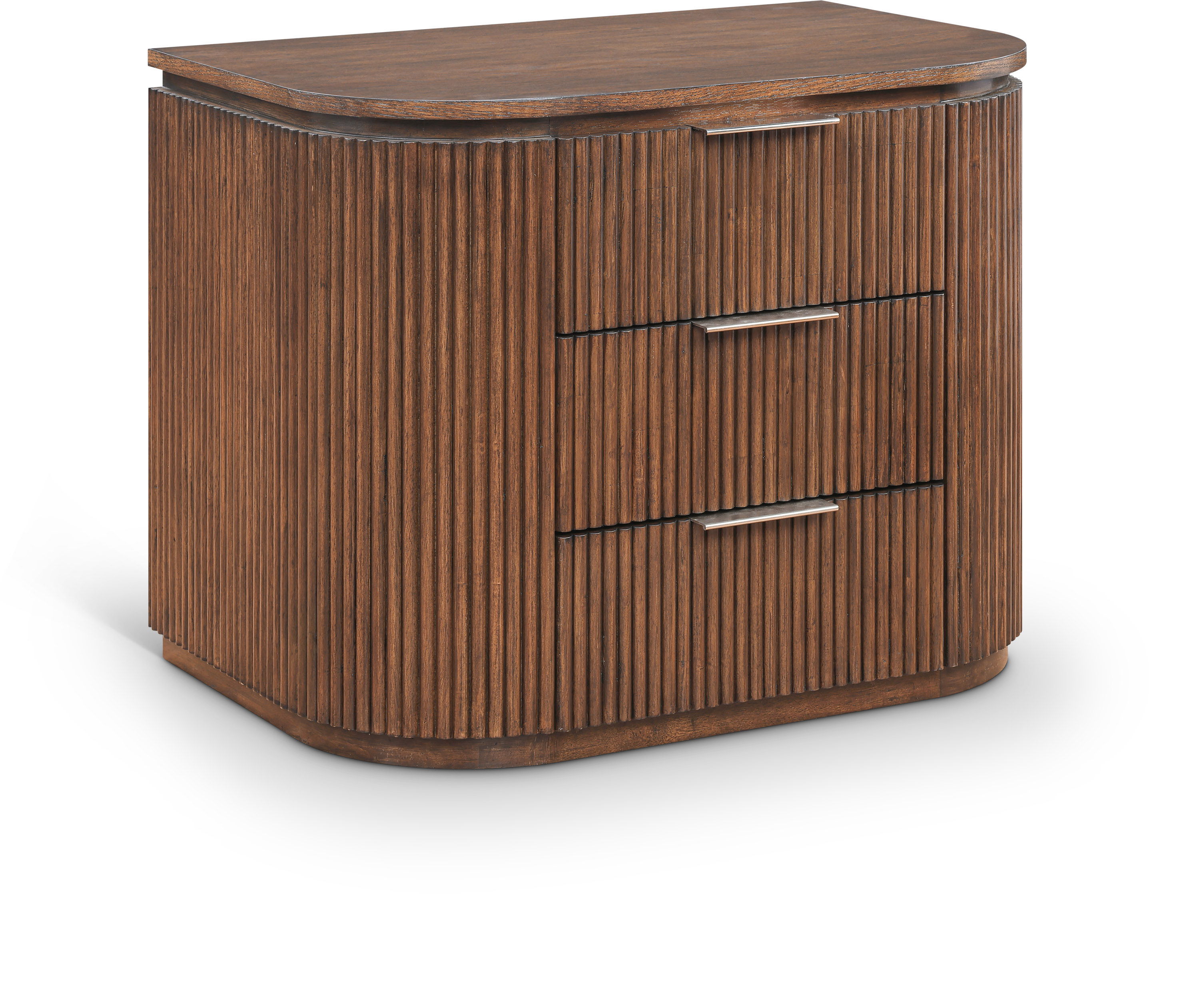 Astrid - Solid Wood And Oak Veneer Nightstand - Brown