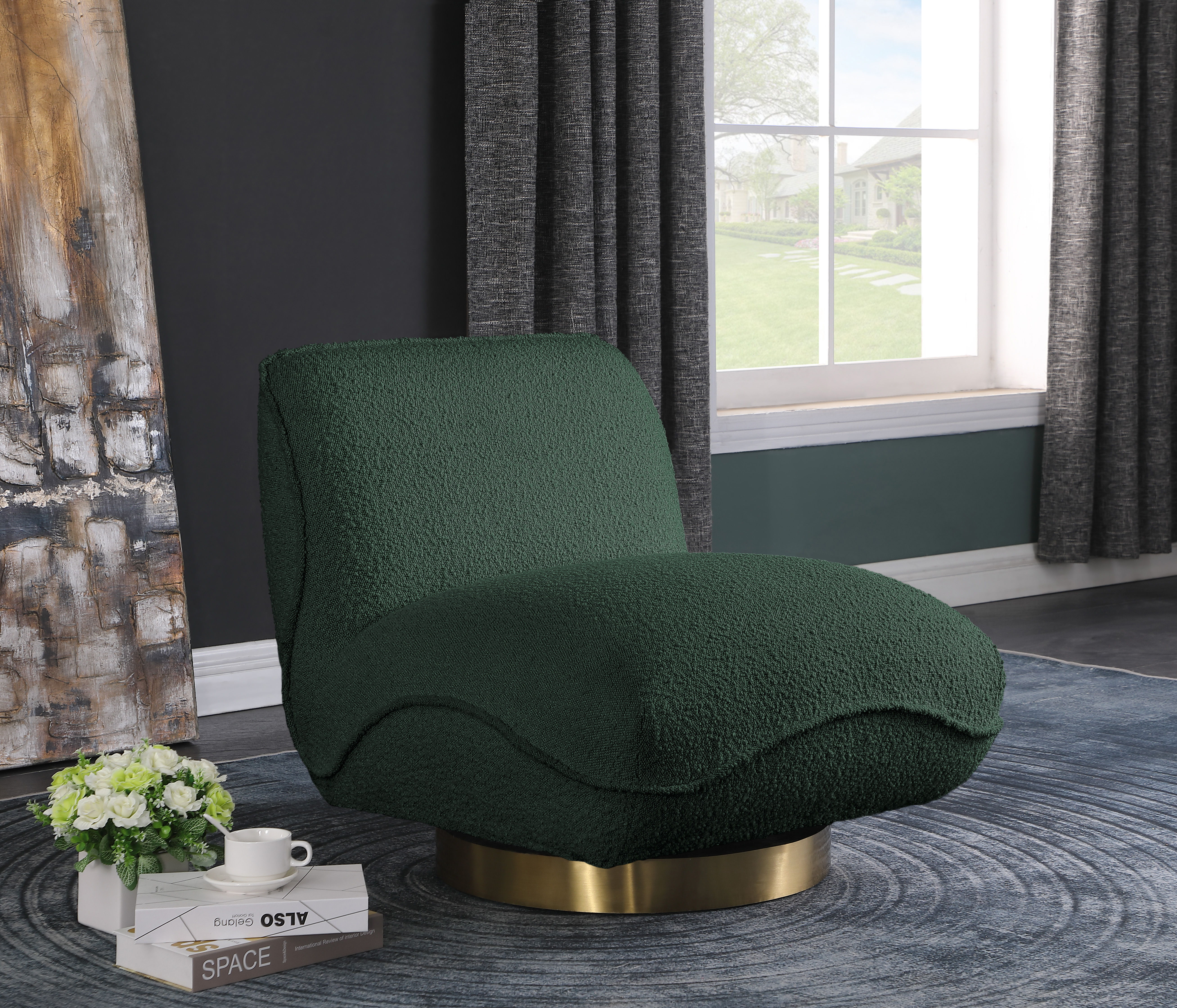 Geneva - Swivel Accent Chair - Green