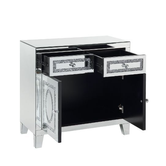 Noralie - Cabinet - Mirrored & Faux Diamonds, silver, view 2